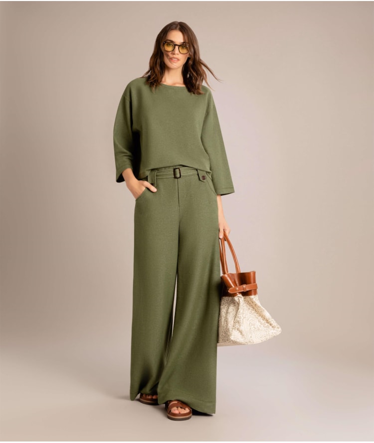 Calça Linho Lyra Moletom Verde Oliva