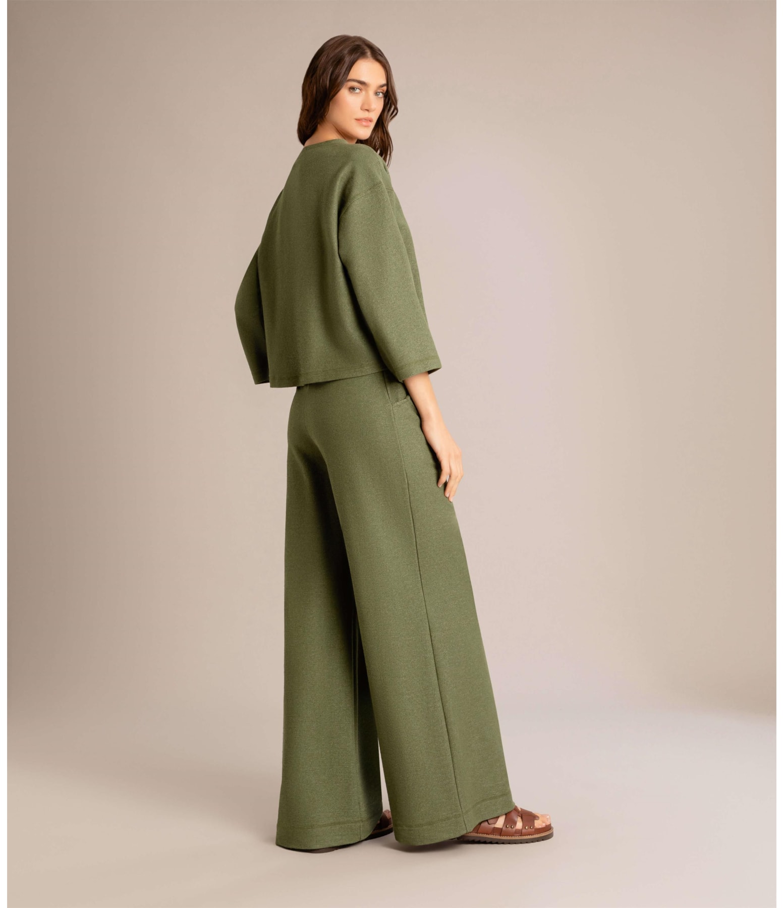 Calça Linho Lyra Moletom Verde Oliva