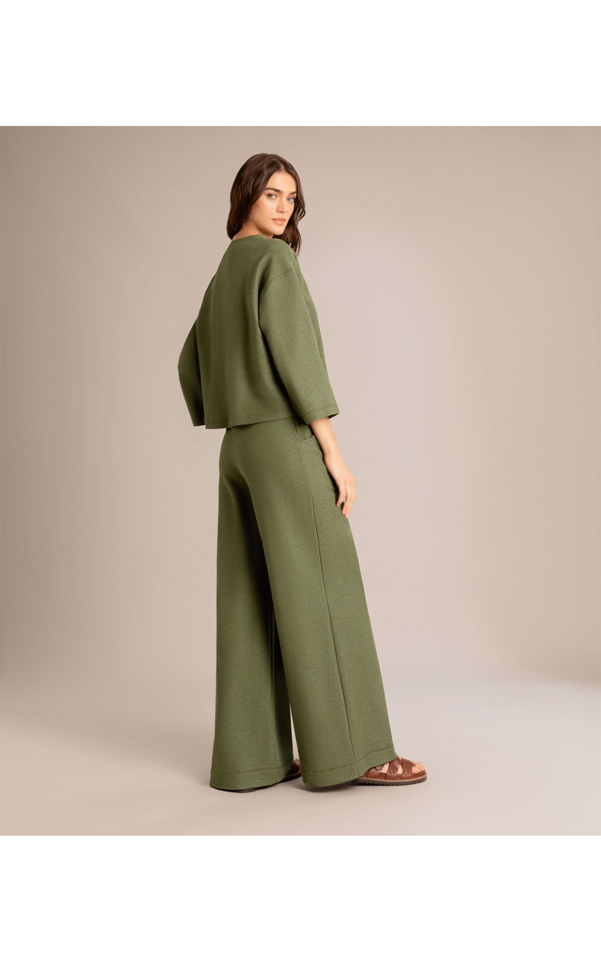 Calça Linho Lyra Moletom Verde Oliva