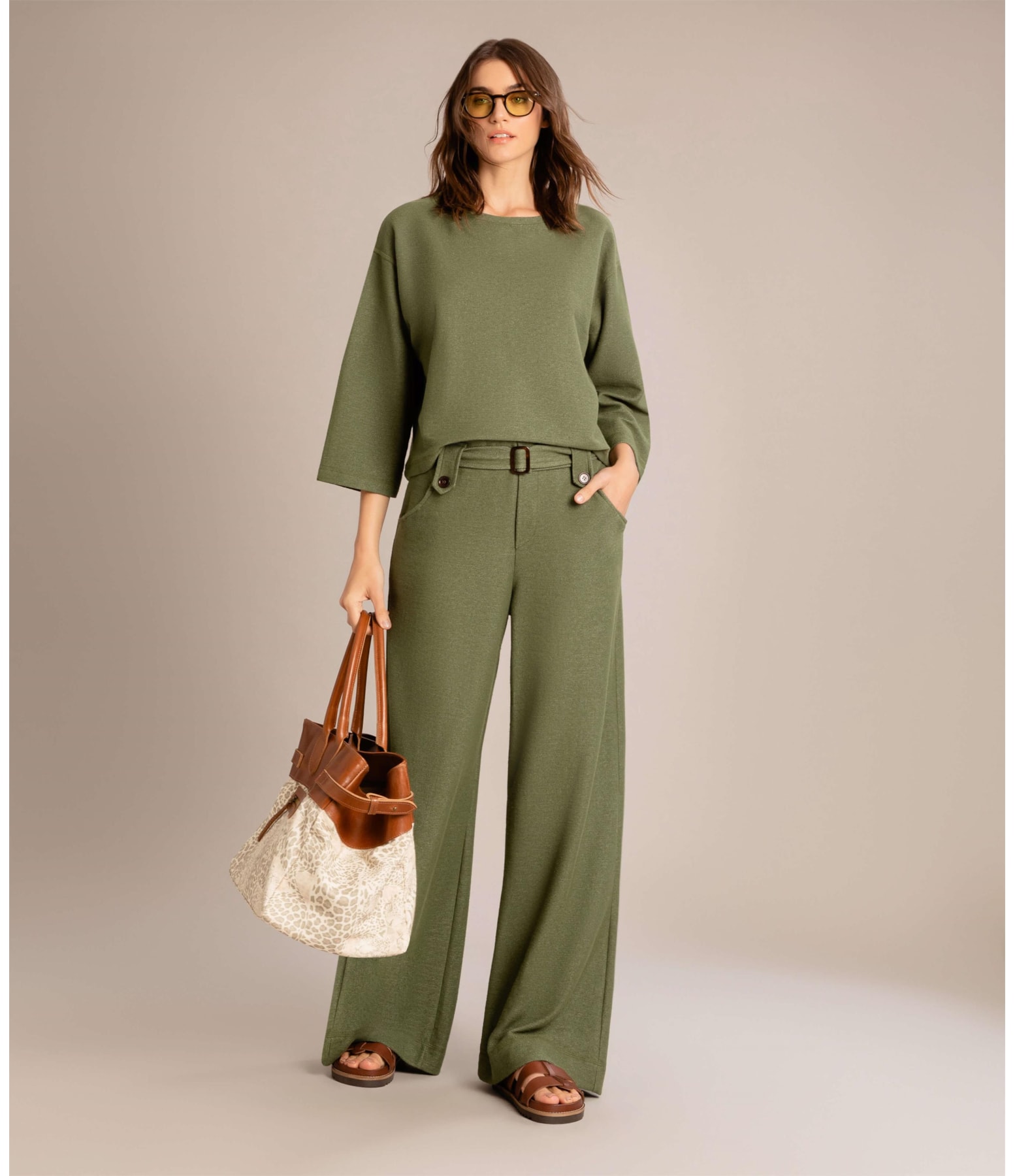 Calça Linho Lyra Moletom Verde Oliva