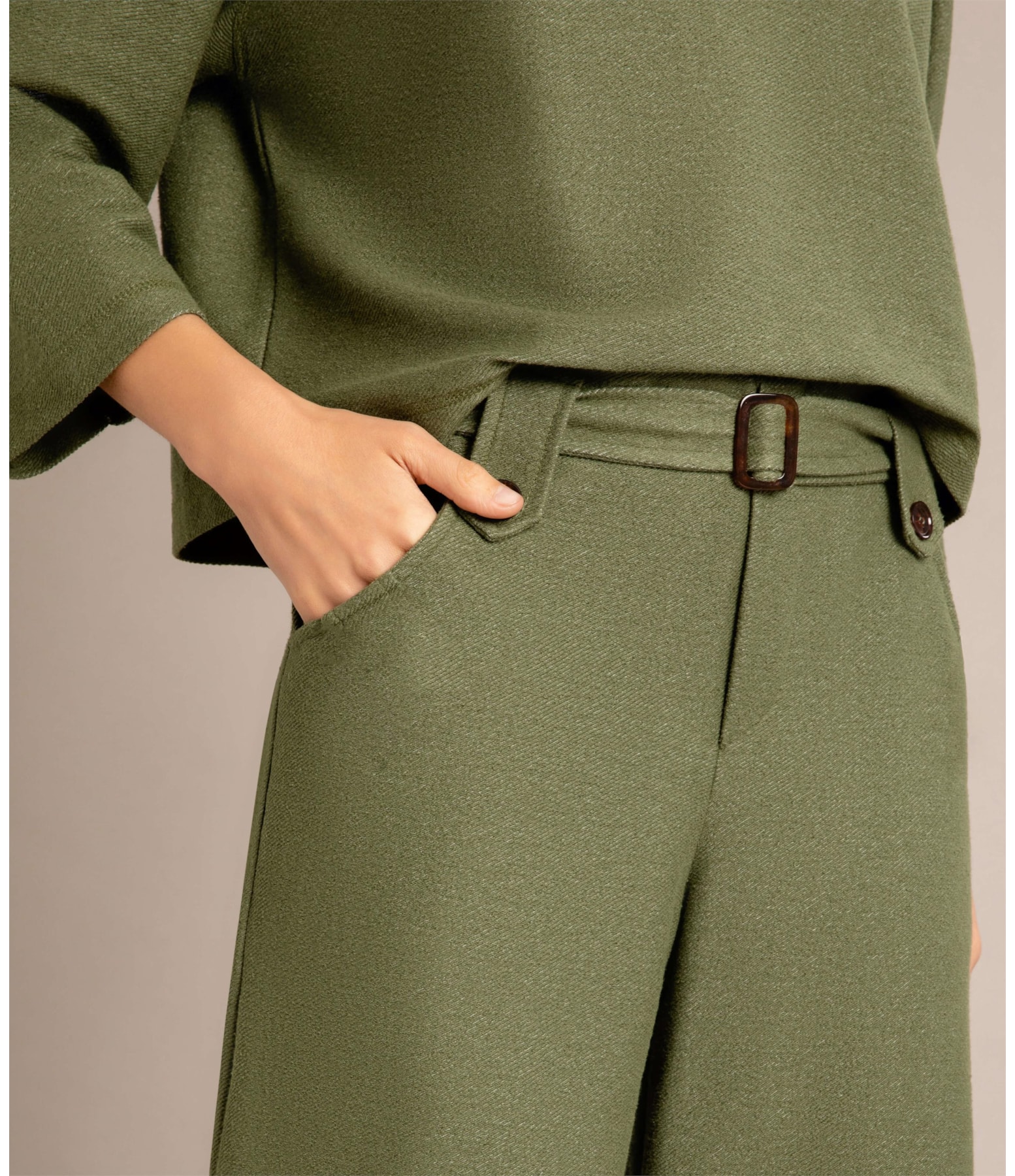 Calça Linho Lyra Moletom Verde Oliva