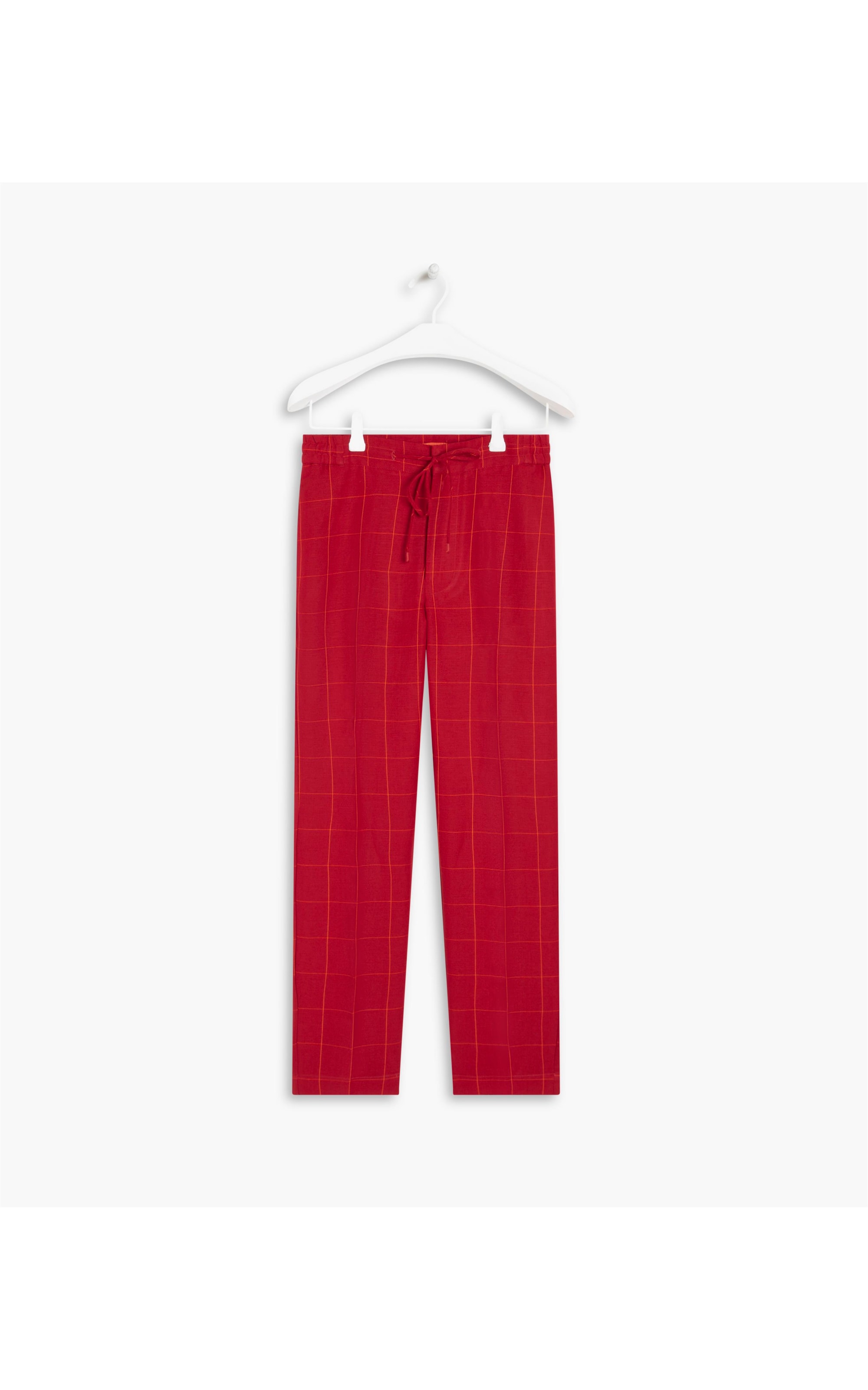 Calça Linho  Malta Checks Vermelho