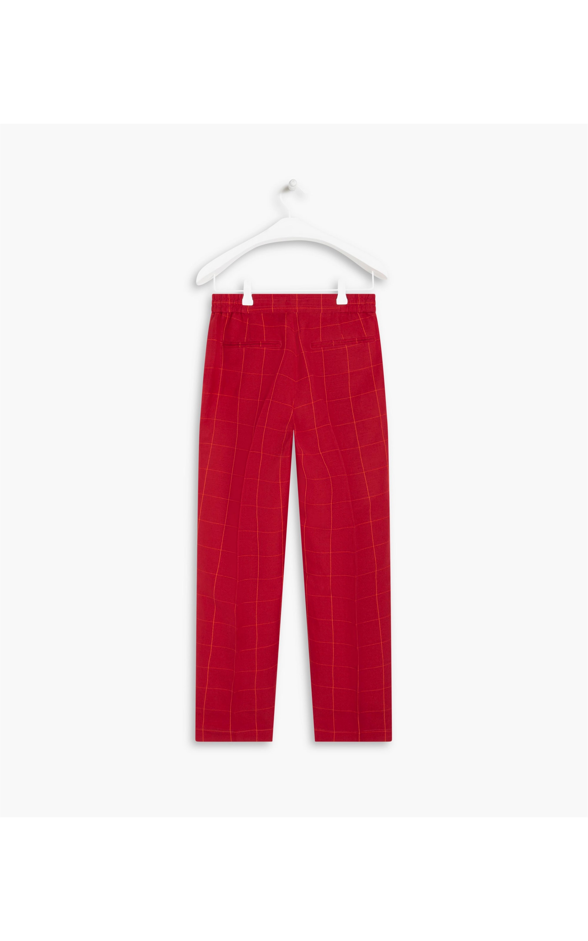 Calça Linho  Malta Checks Vermelho