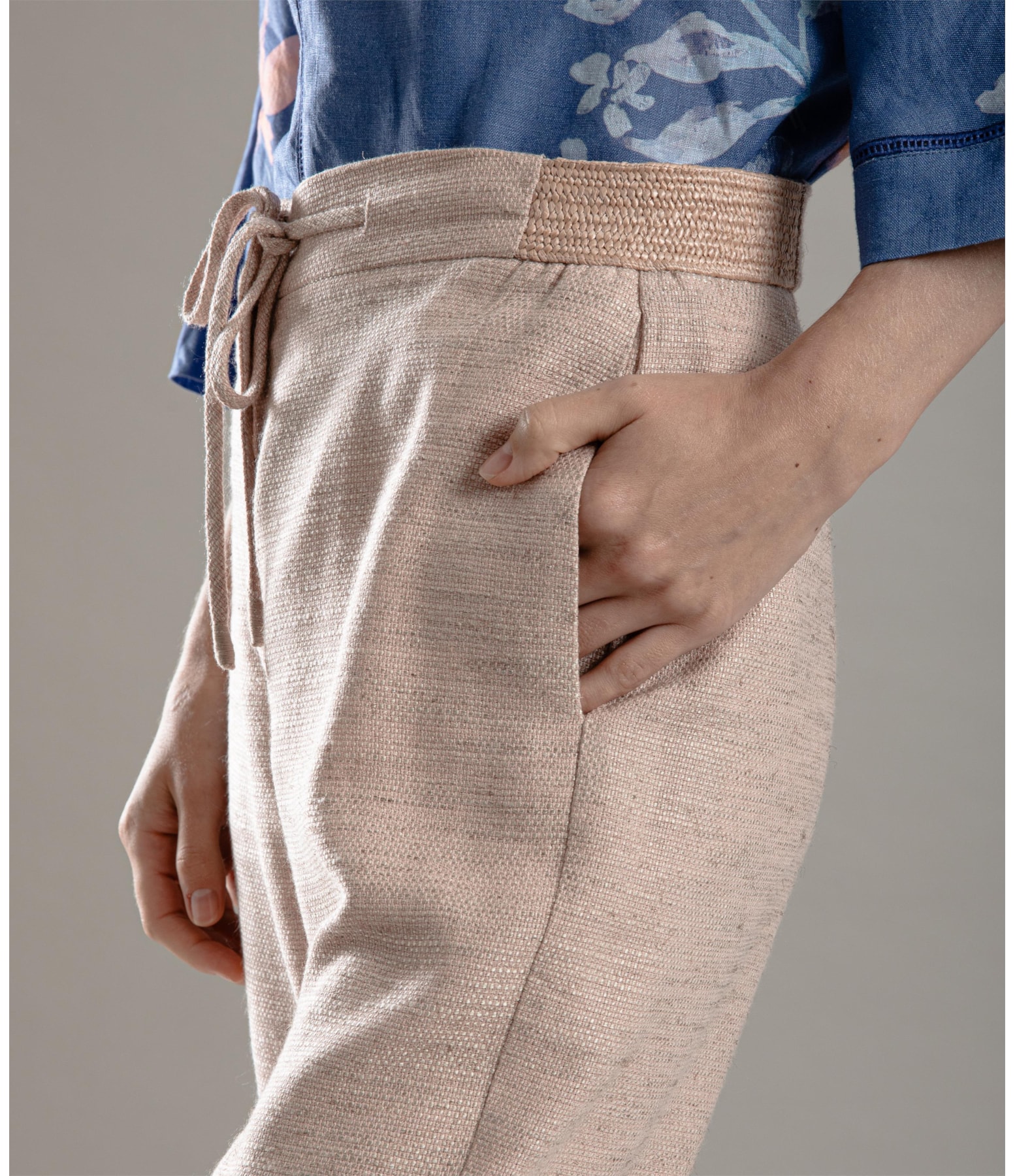 Calça Linho  Malta Salmao