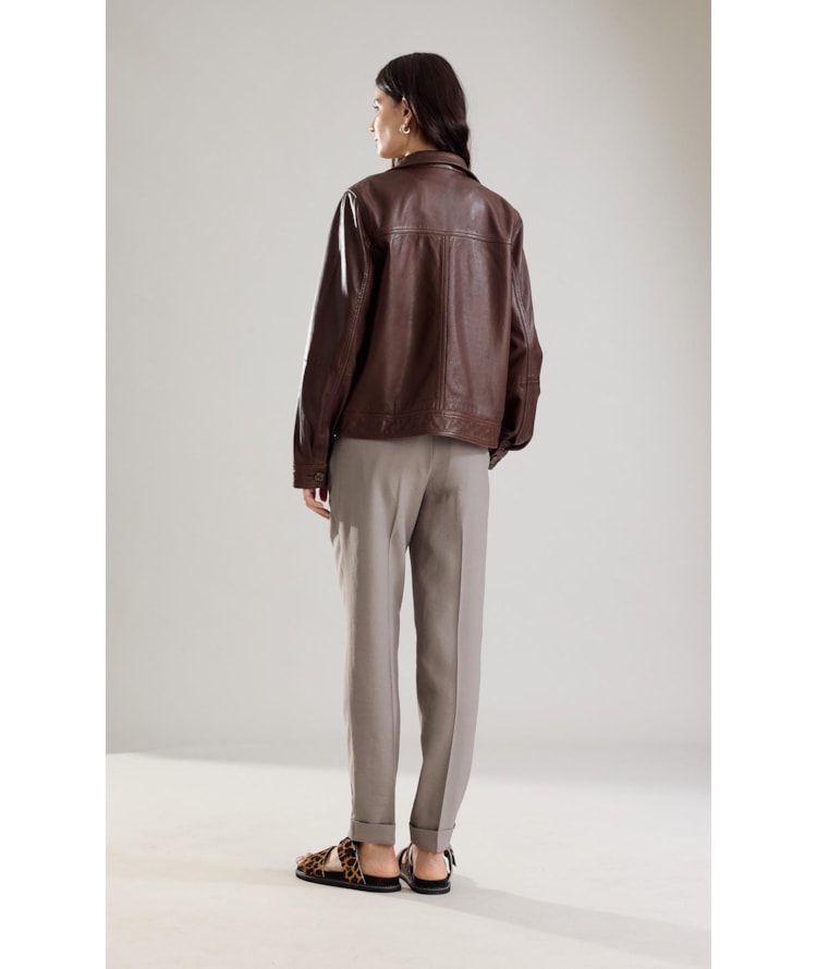 Calça Linho  Marant Prata