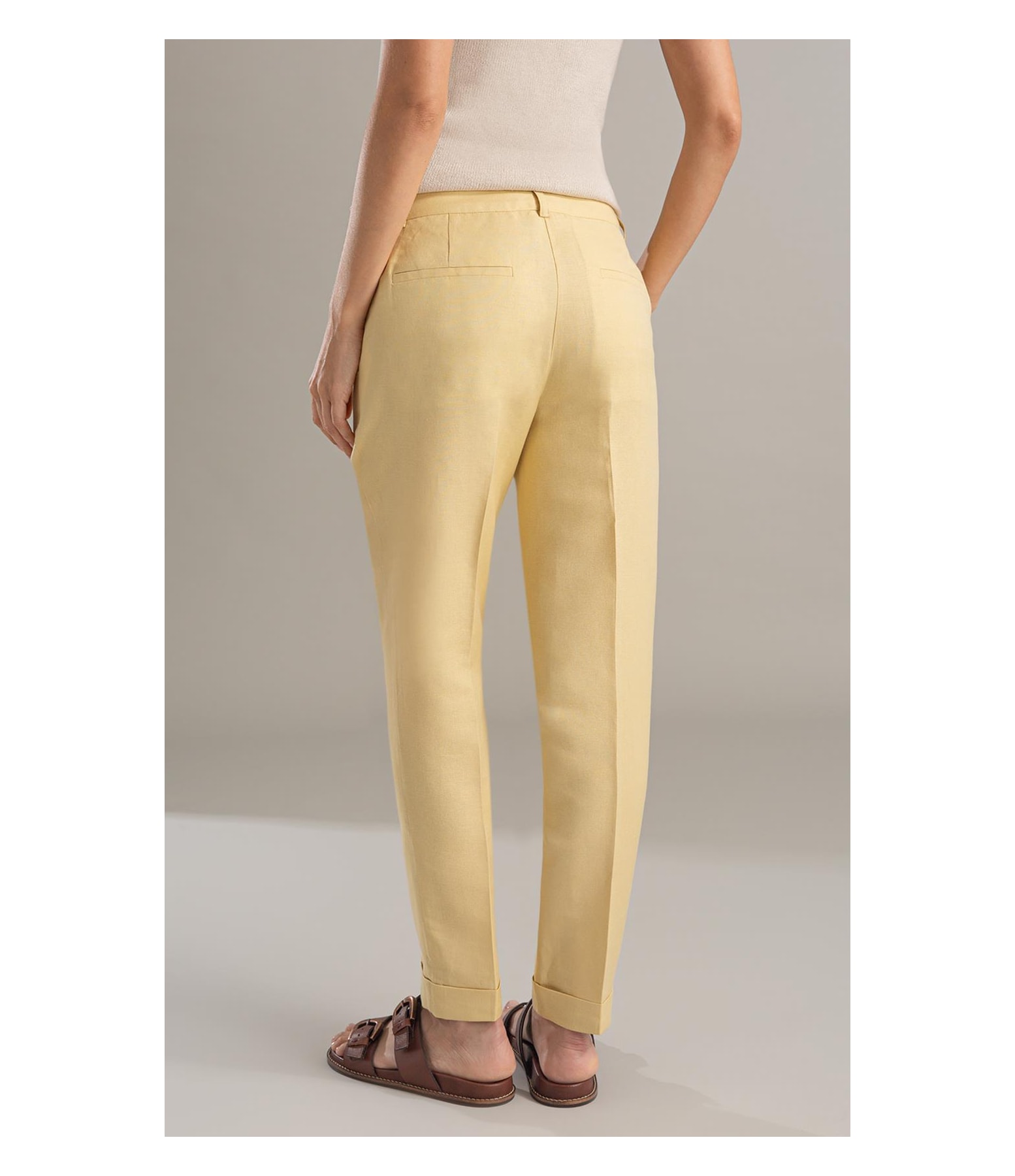 Calça Linho  Marseille Amarelo Claro