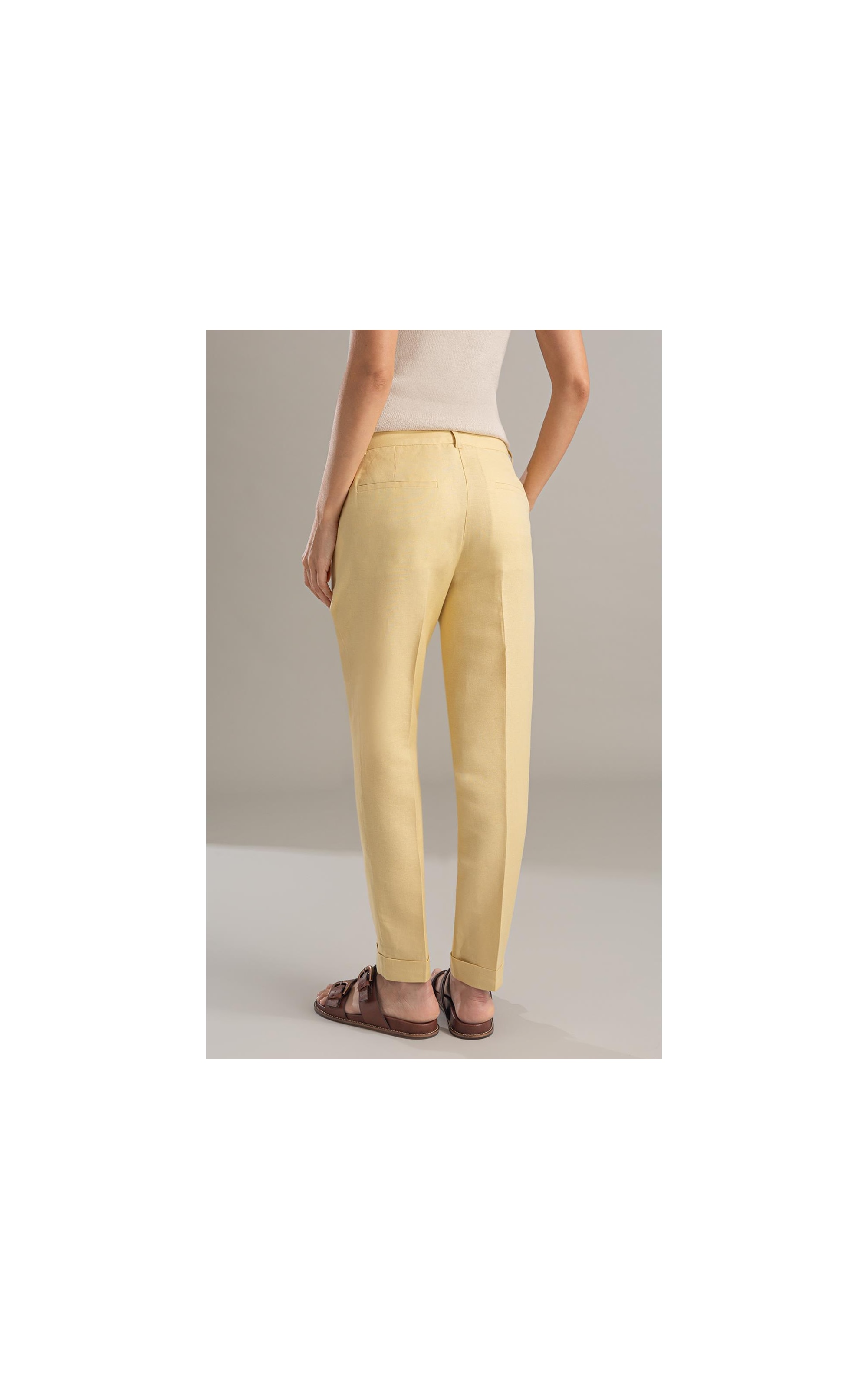 Calça Linho  Marseille Amarelo Claro