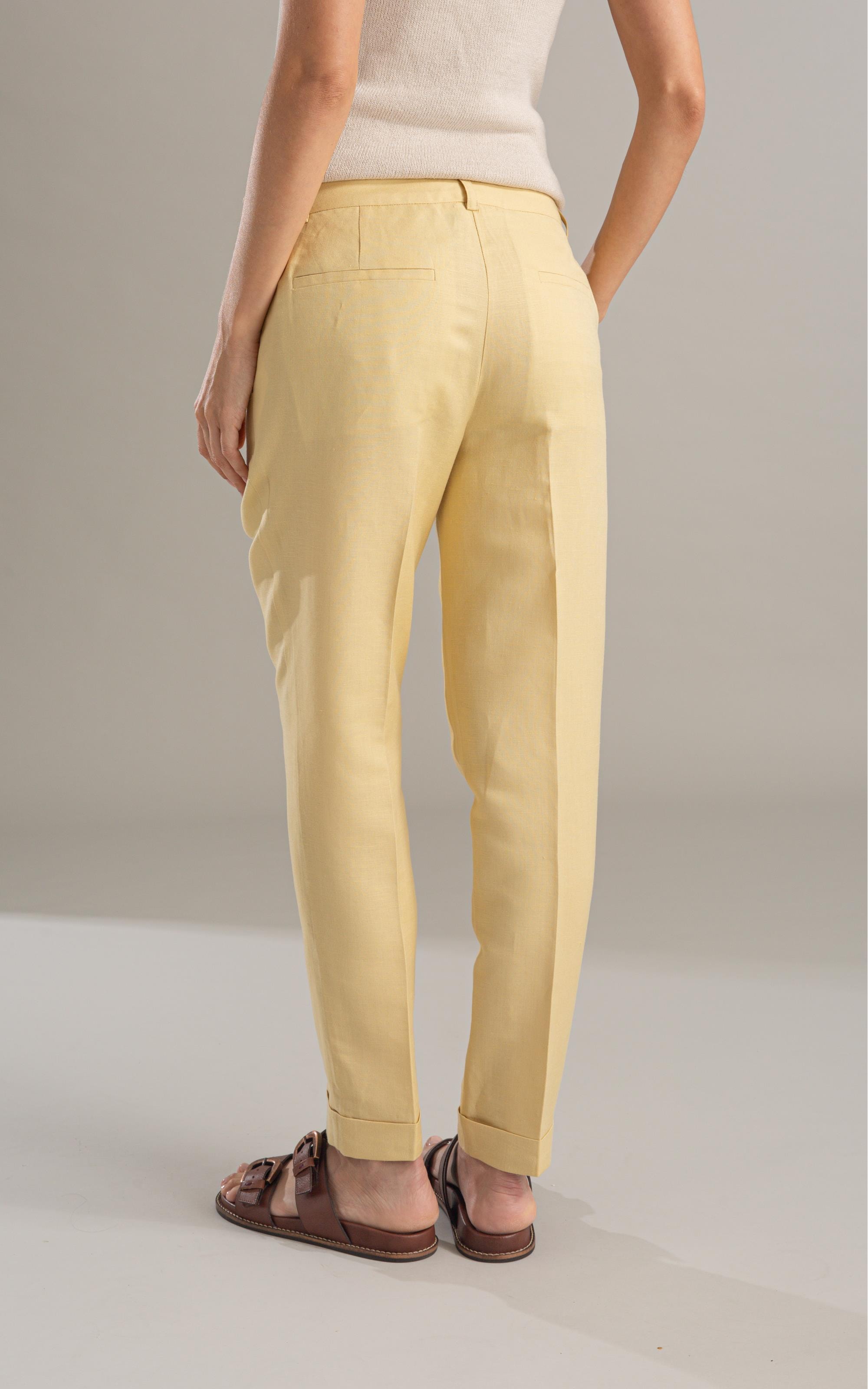 Calça Linho  Marseille Amarelo Claro