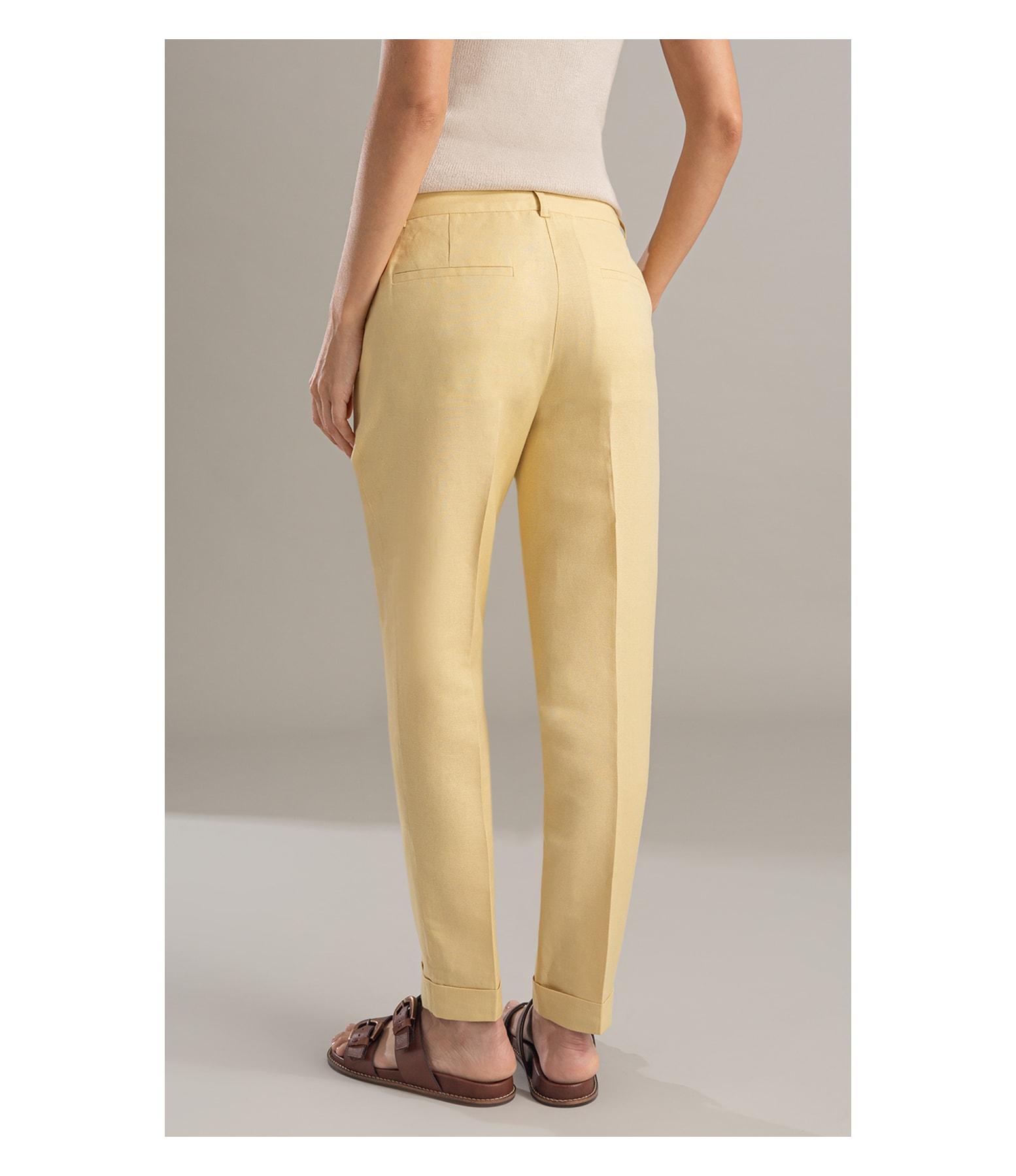 Calça Linho  Marseille Amarelo Claro