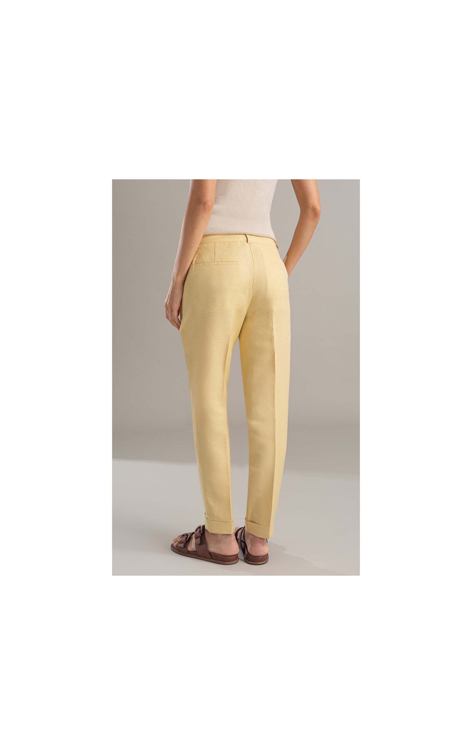 Calça Linho  Marseille Amarelo Claro