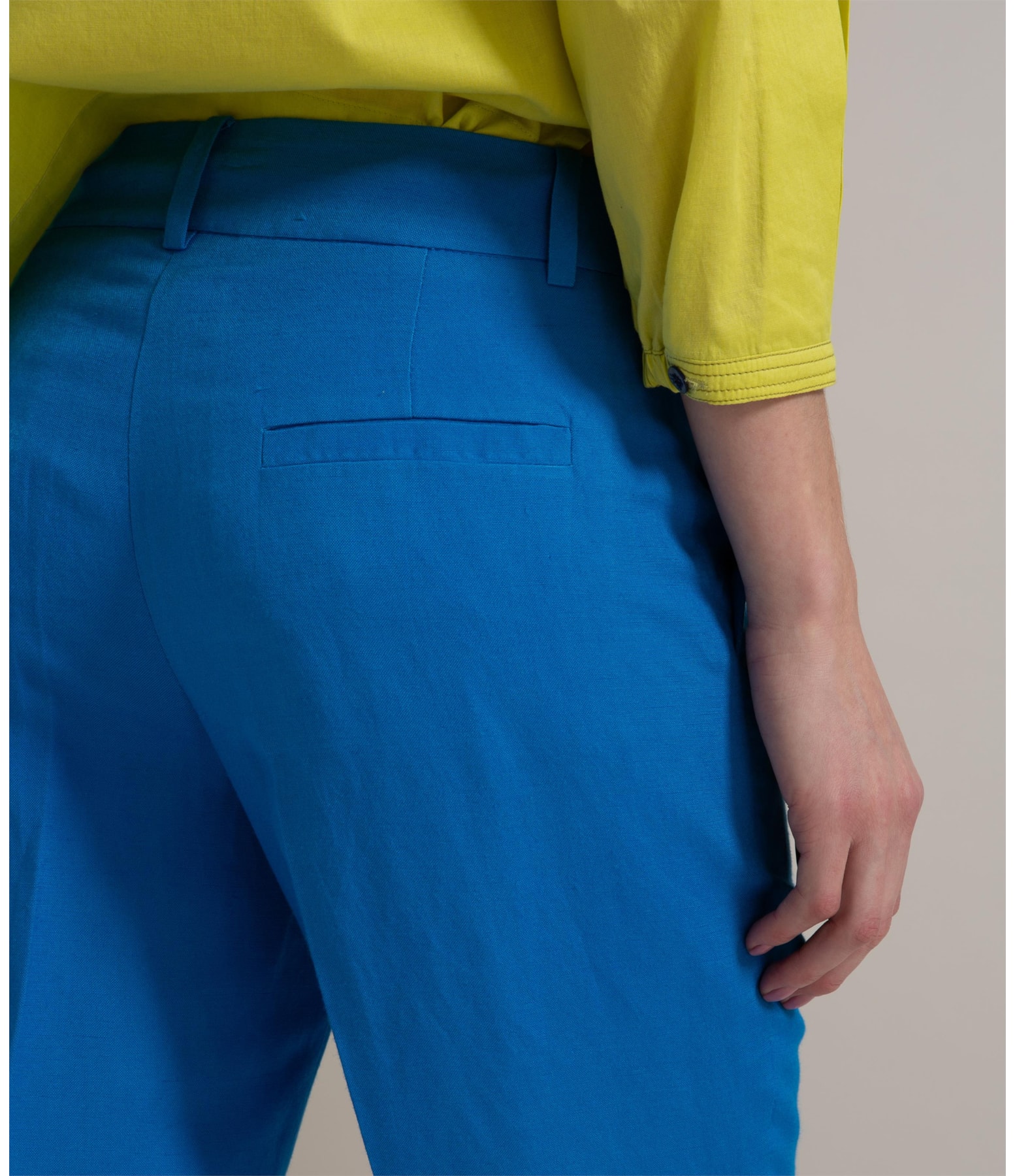 Calça Linho  Marseille Azul Bic