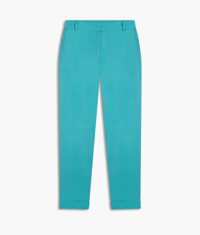 Calça Linho  Marseille Azul Piscina