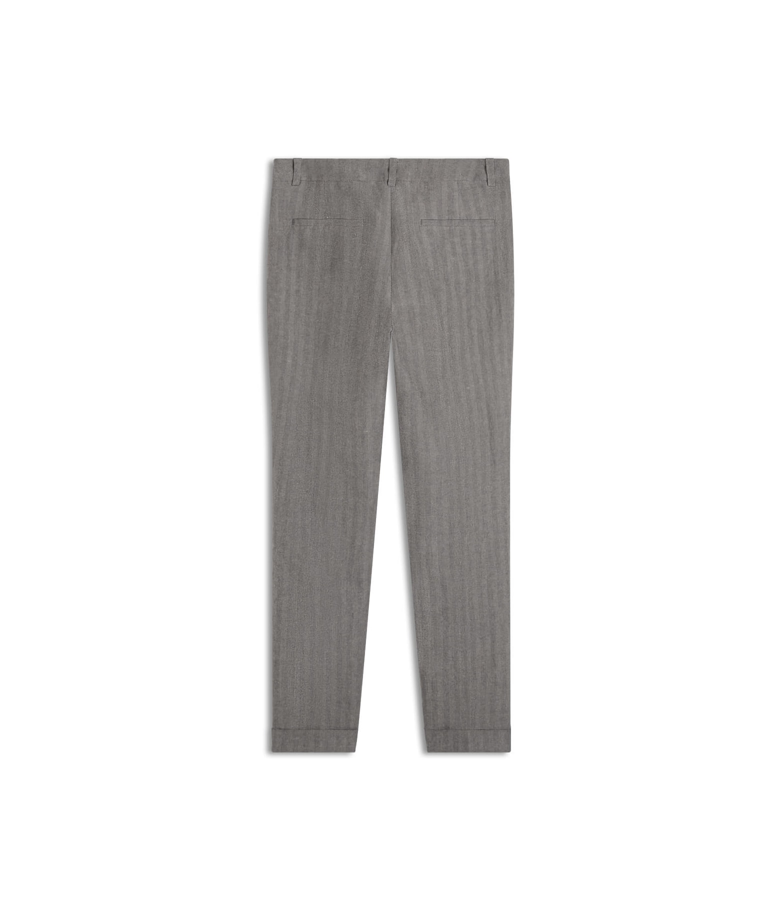 Calça Linho  Marseille Chevil Chumbo Mescla