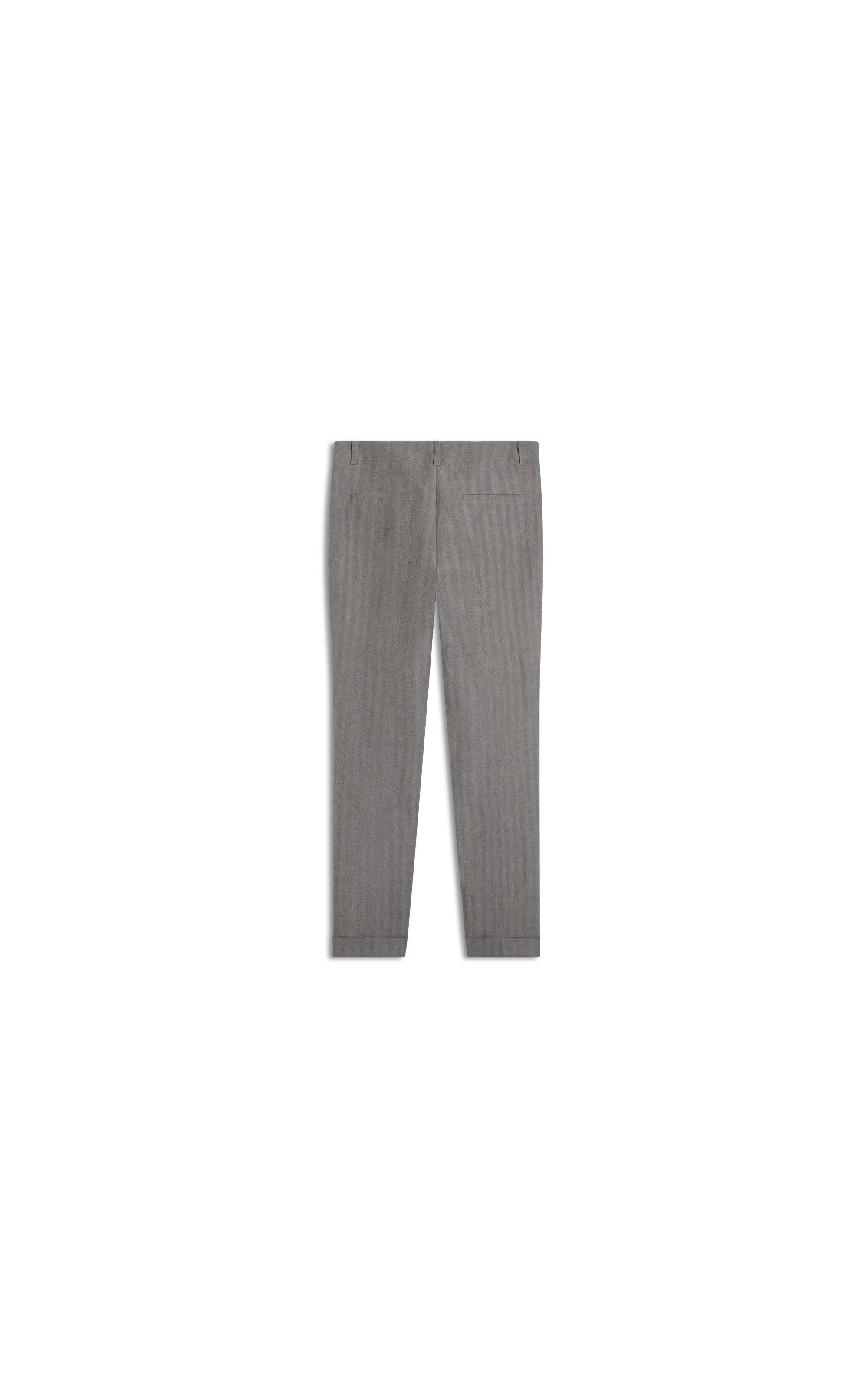 Calça Linho  Marseille Chevil Chumbo Mescla