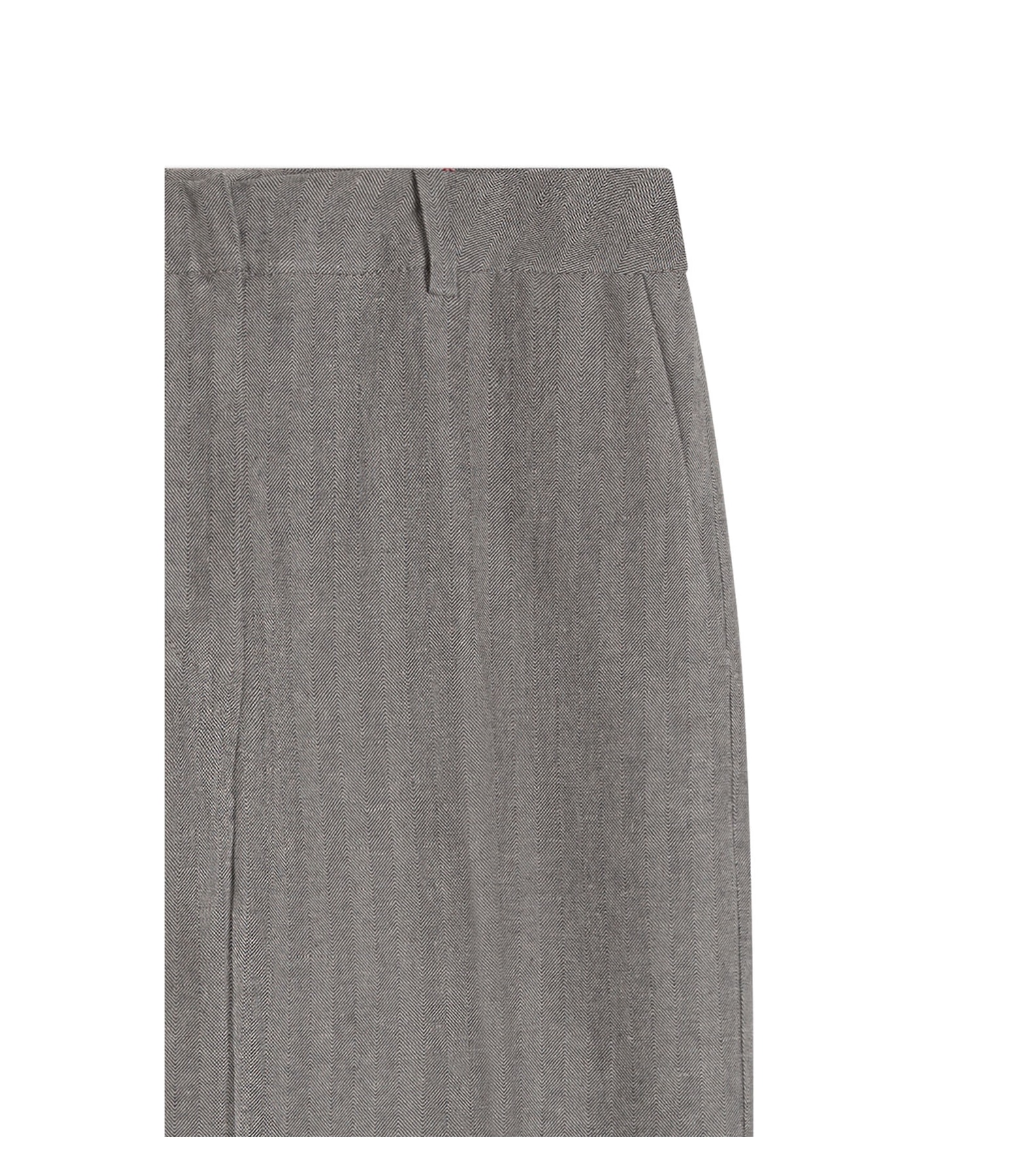 Calça Linho  Marseille Chevil Chumbo Mescla