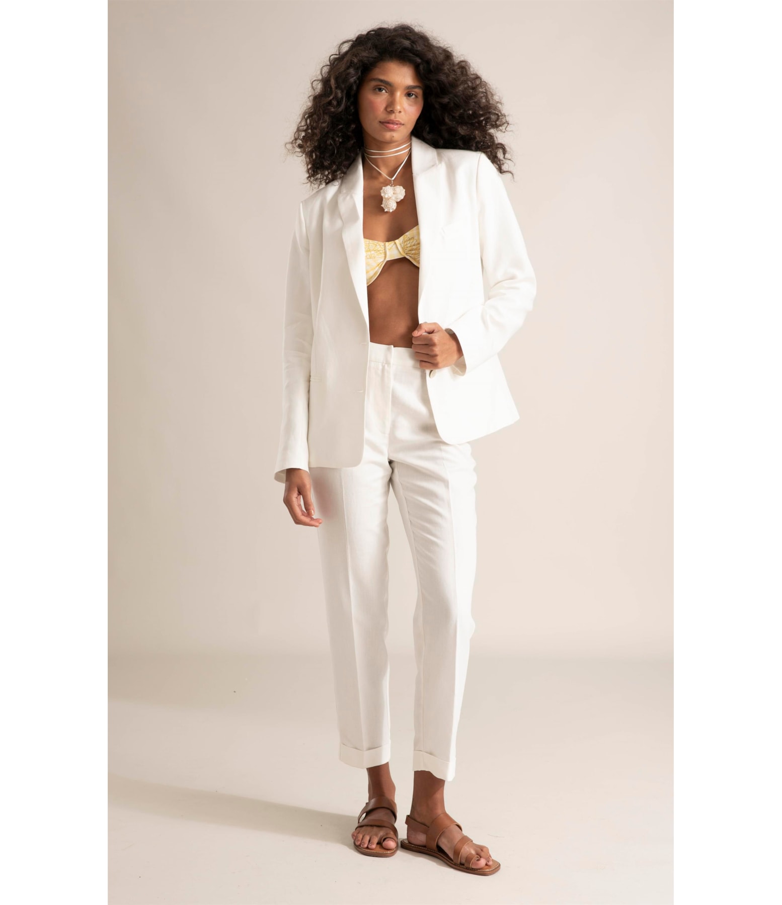 Calça Linho  Marseille Off White