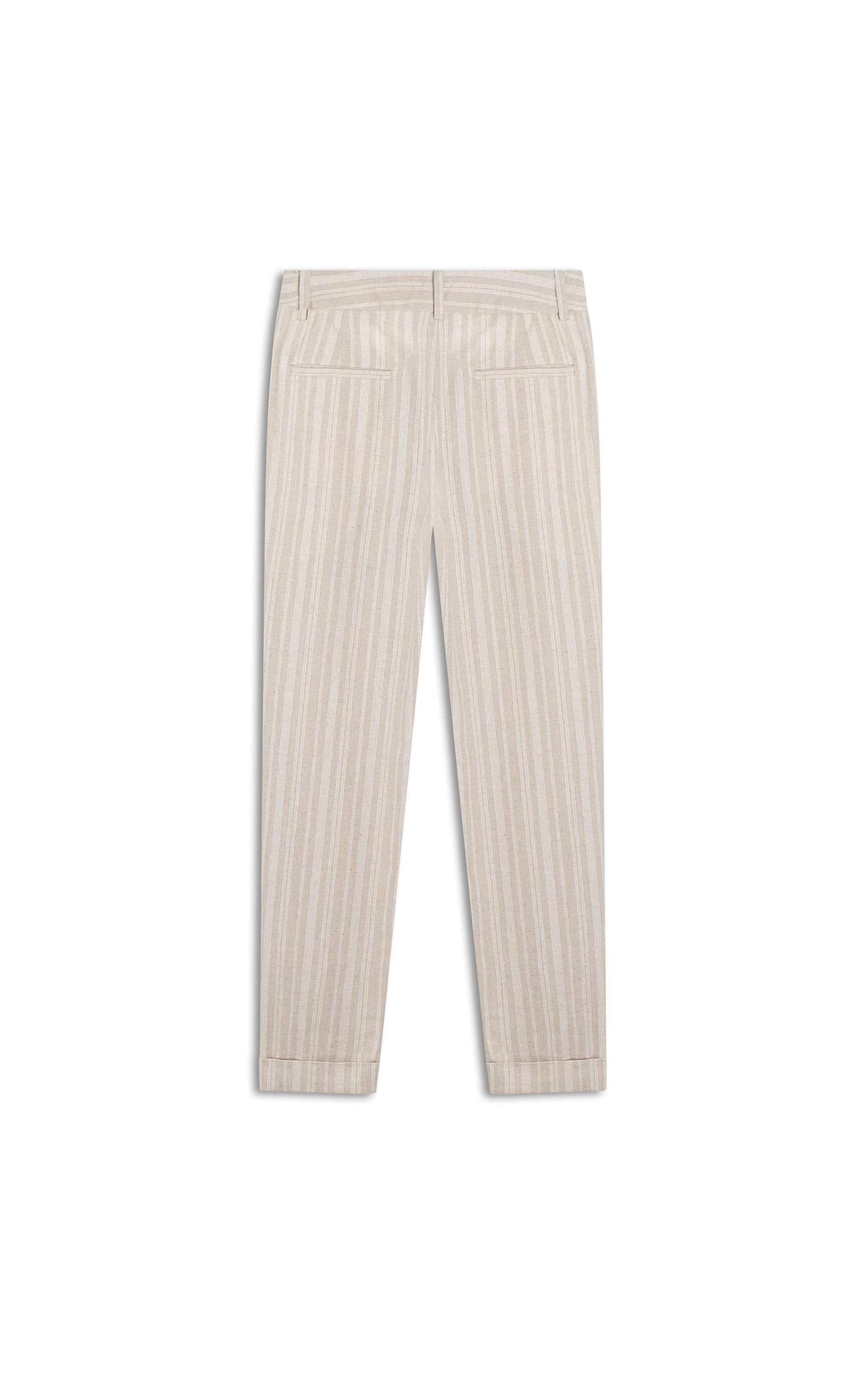 Calça Linho  Marseille Stripe Natural