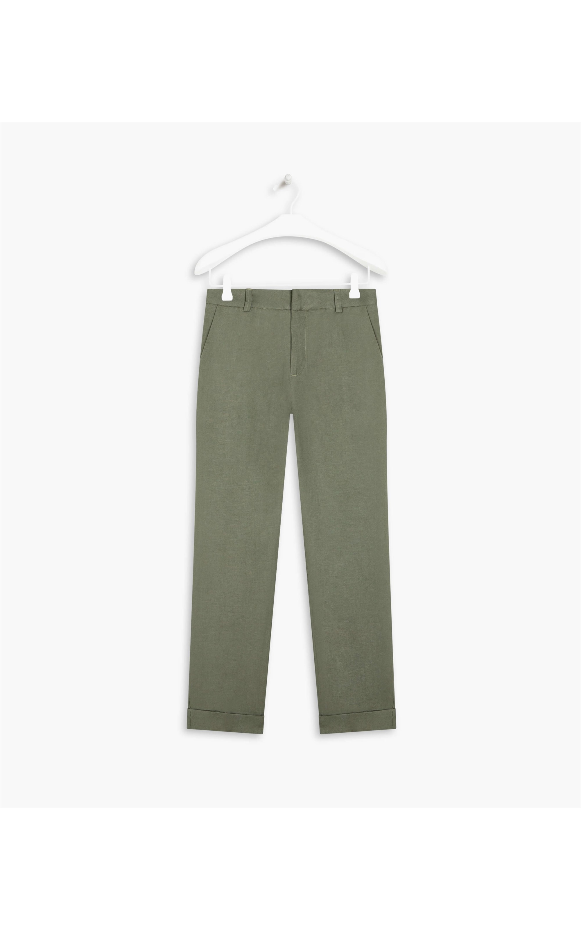 Calça Linho  Marseille Verde Militar