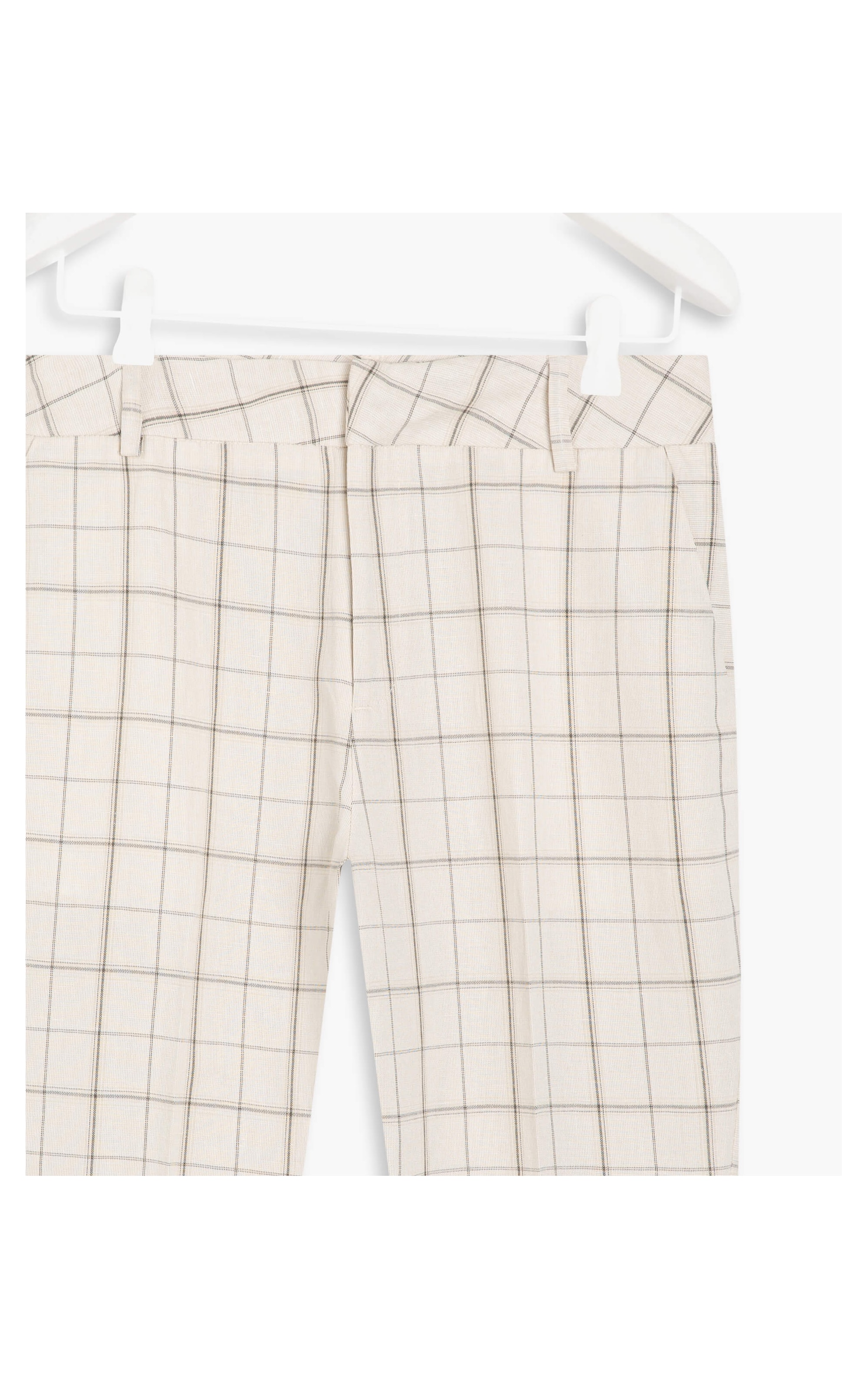 Calça Linho  Merseille Classic Checks  Ft Natural
