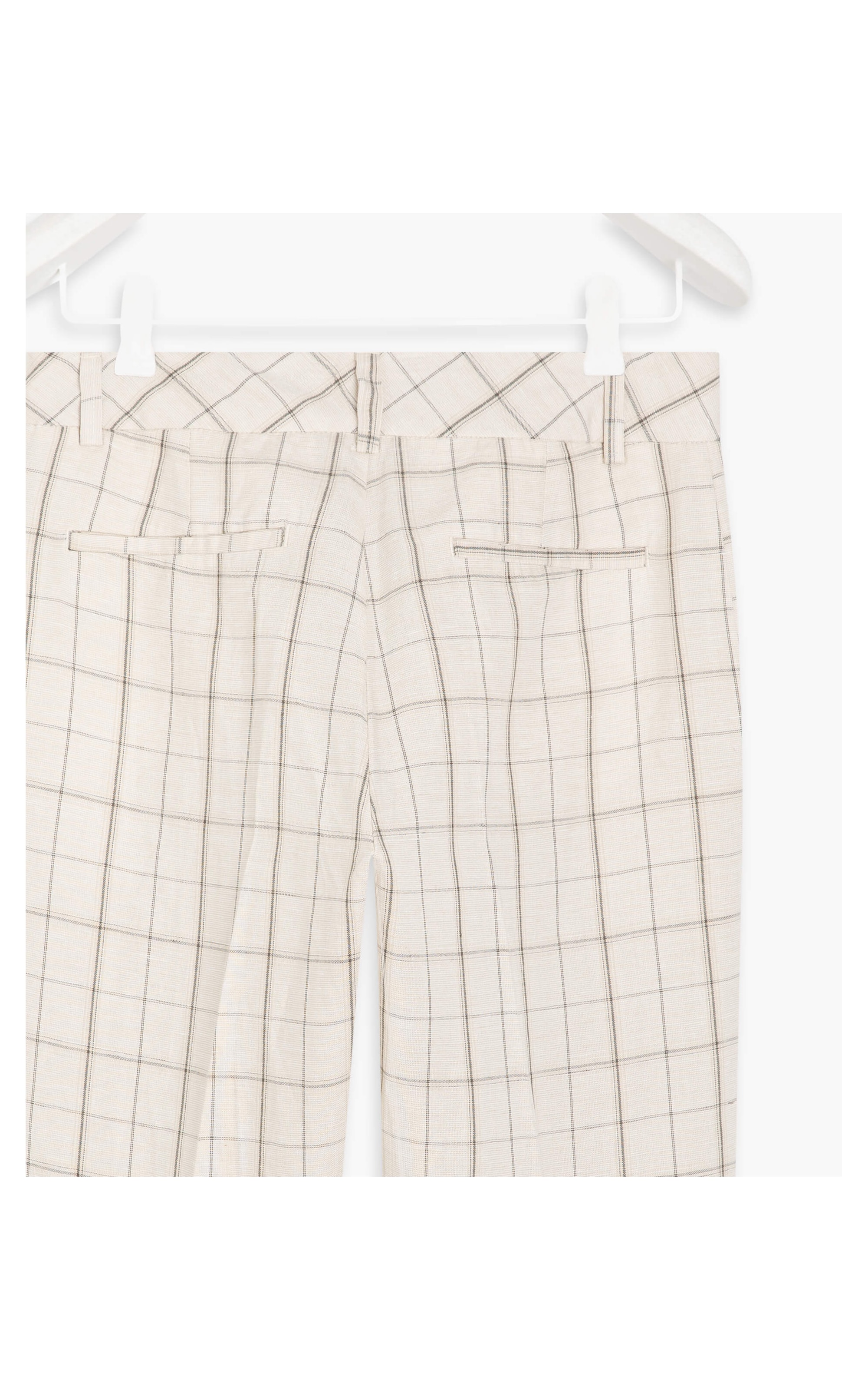 Calça Linho  Merseille Classic Checks  Ft Natural