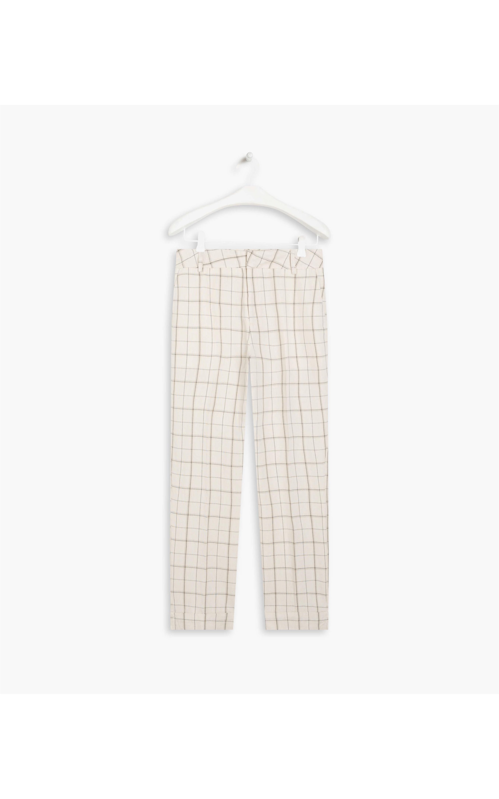 Calça Linho  Merseille Classic Checks  Ft Natural