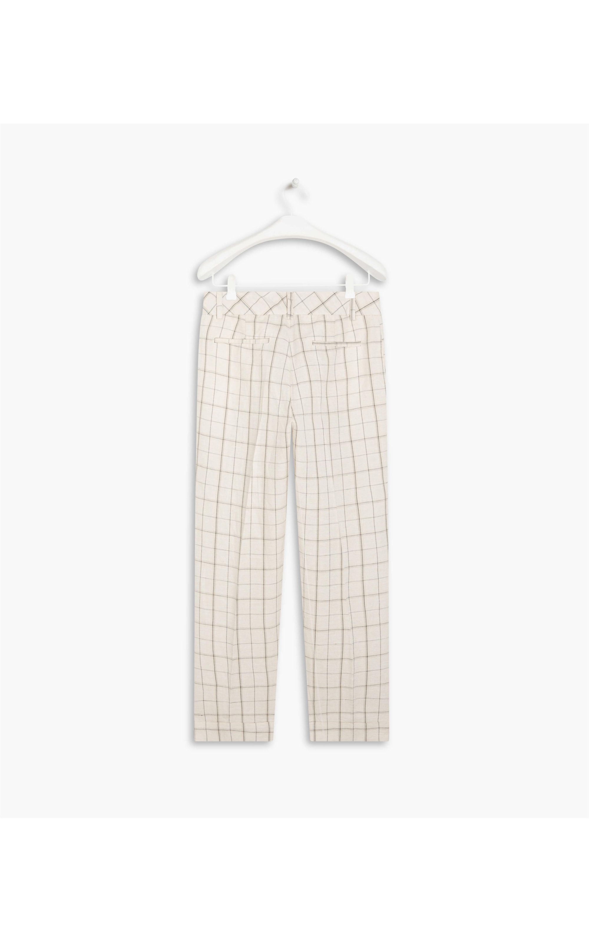 Calça Linho  Merseille Classic Checks  Ft Natural