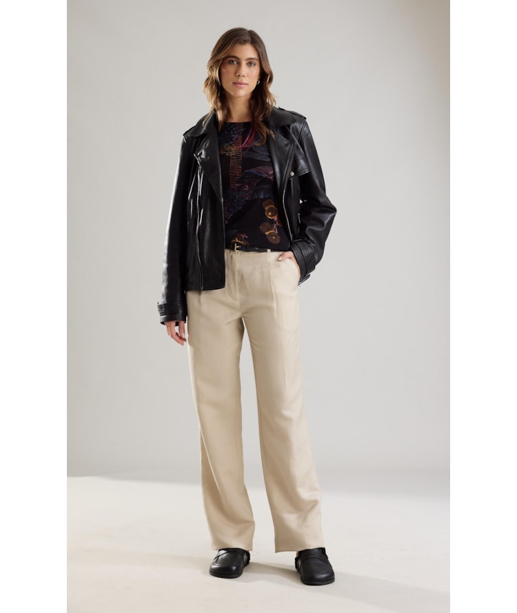 Calça Linho  Morgan Bege