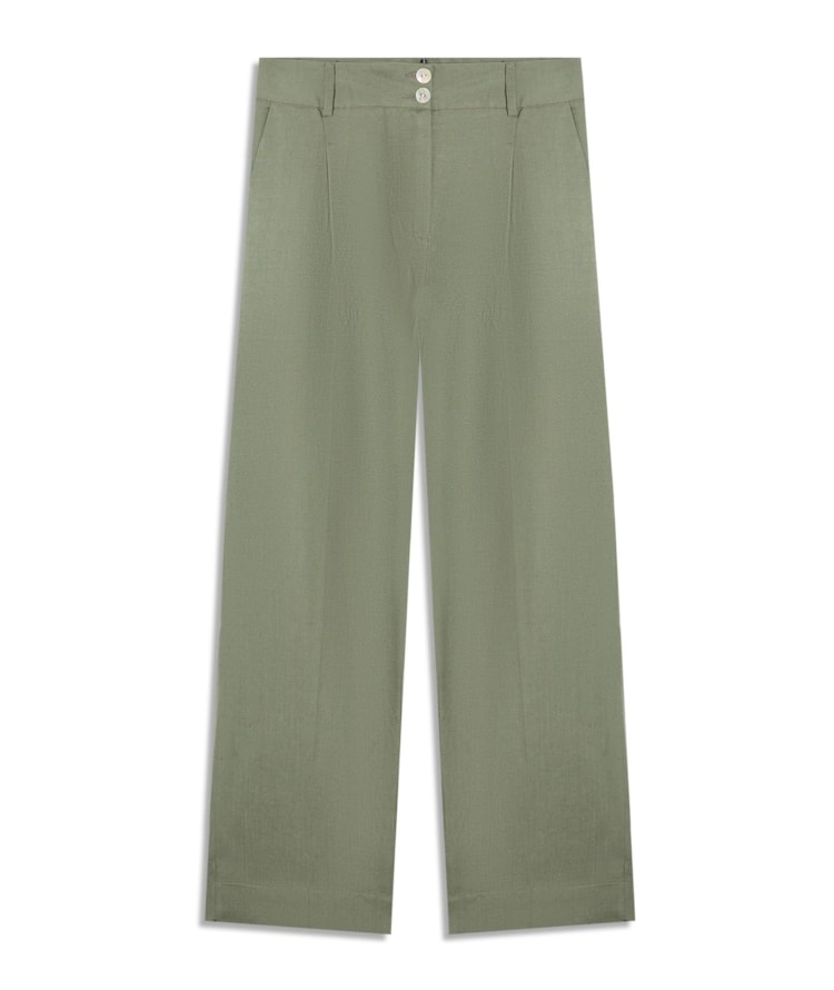Calça Linho  Morgan Verde Militar