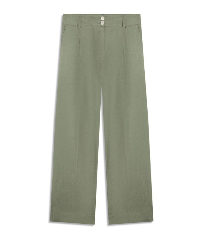 Calça Linho  Morgan Verde Militar