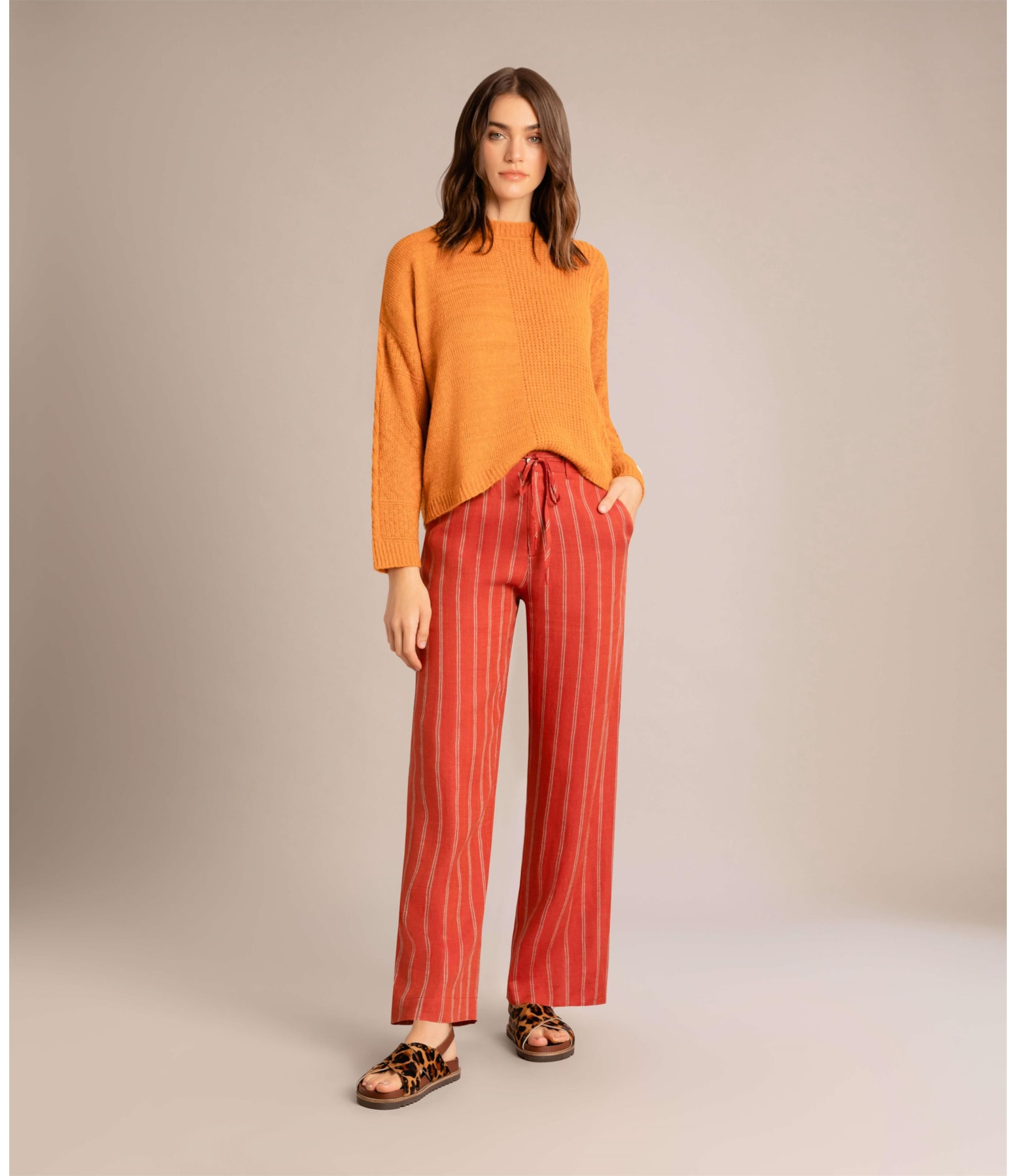 Calça Linho  Navy Vinho