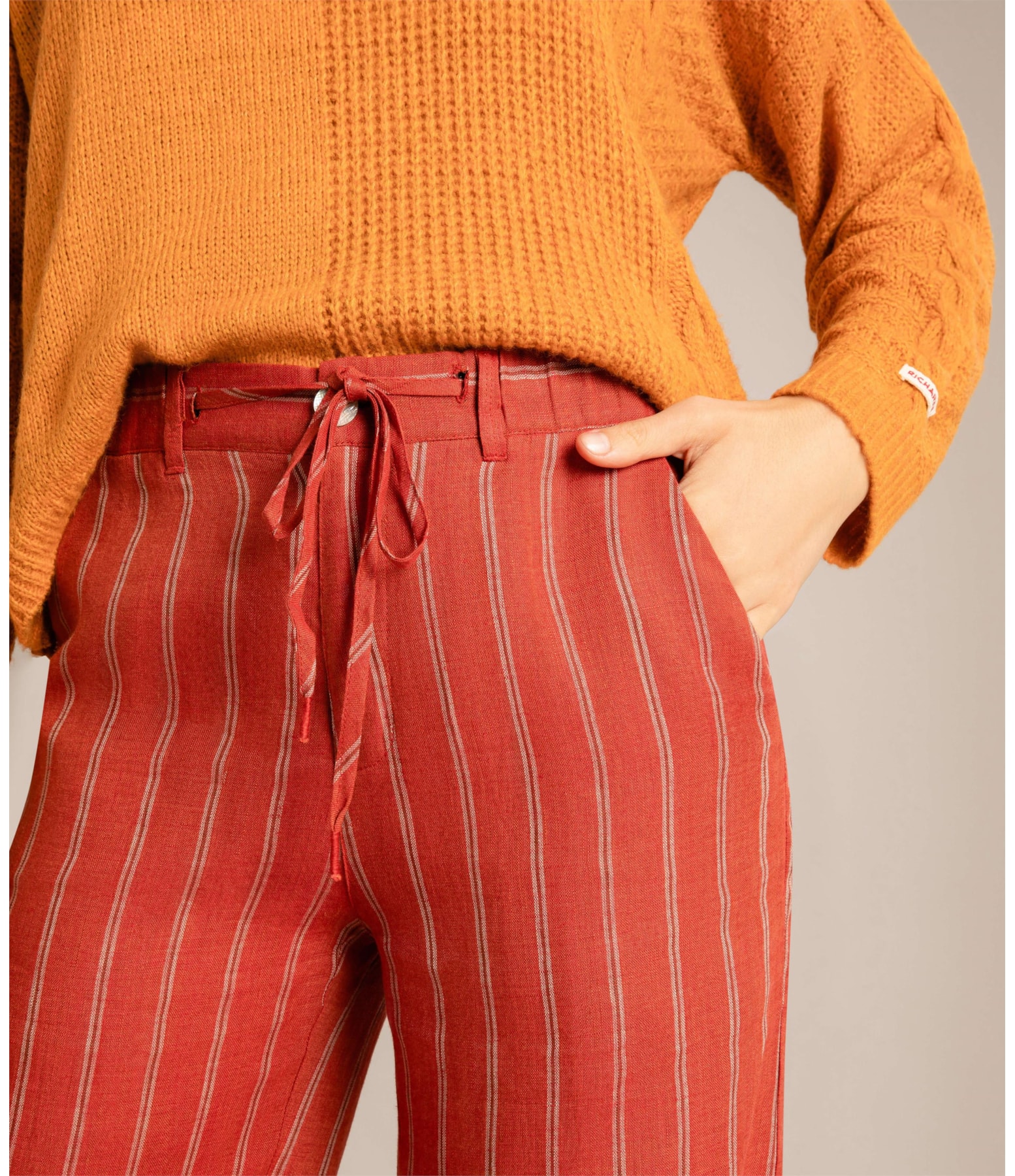Calça Linho  Navy Vinho