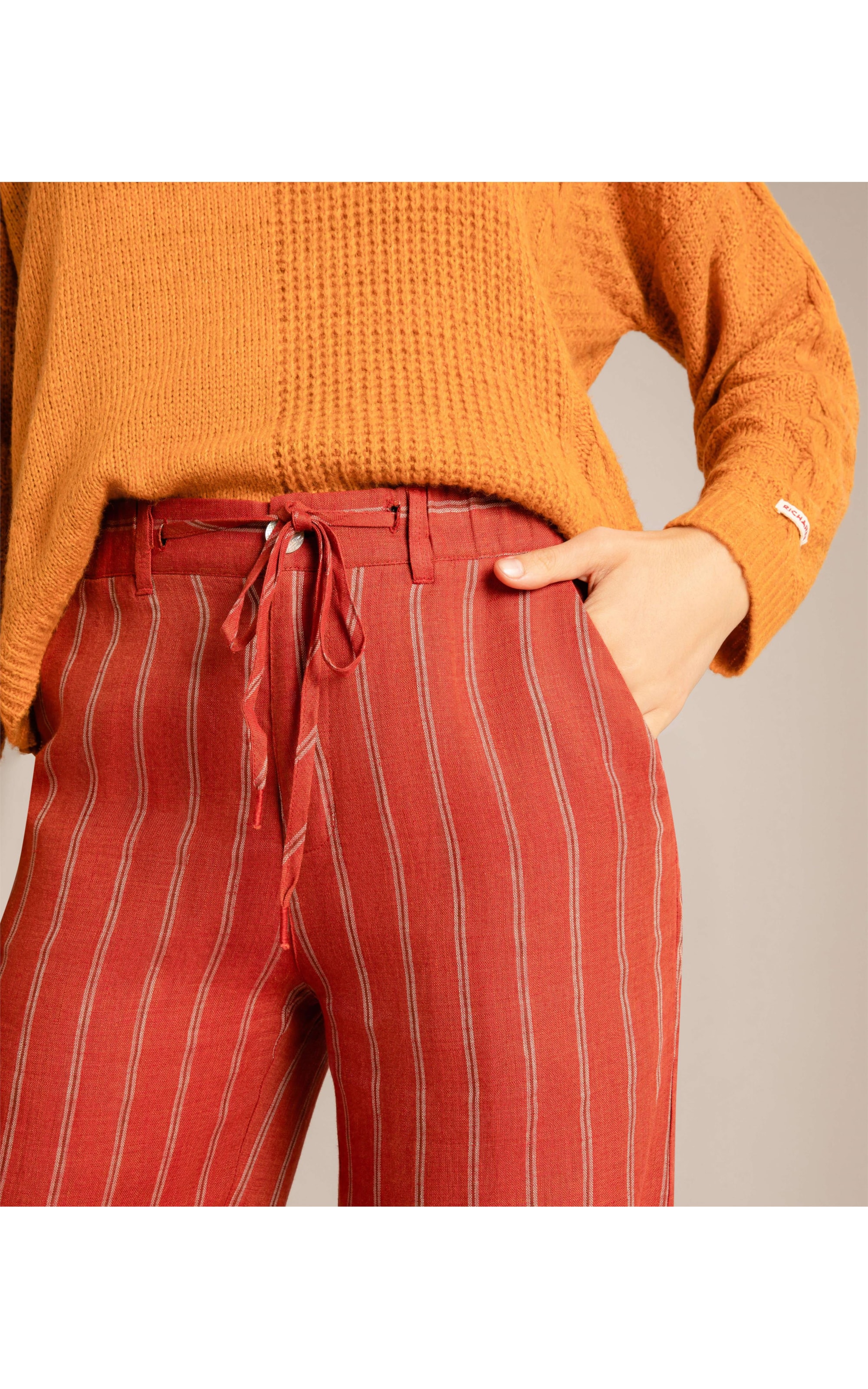 Calça Linho  Navy Vinho