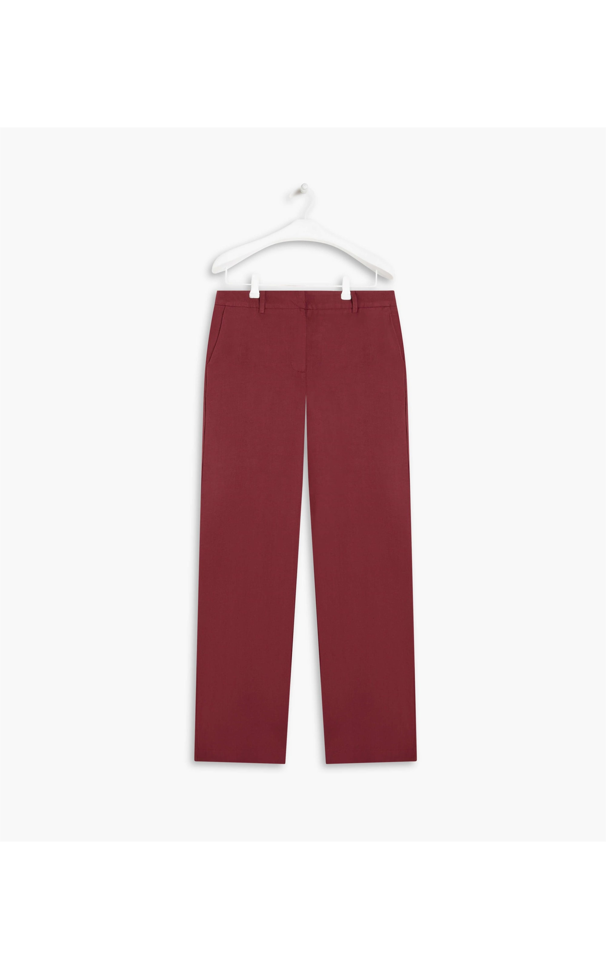 Calça Linho  New Barik Bordeaux