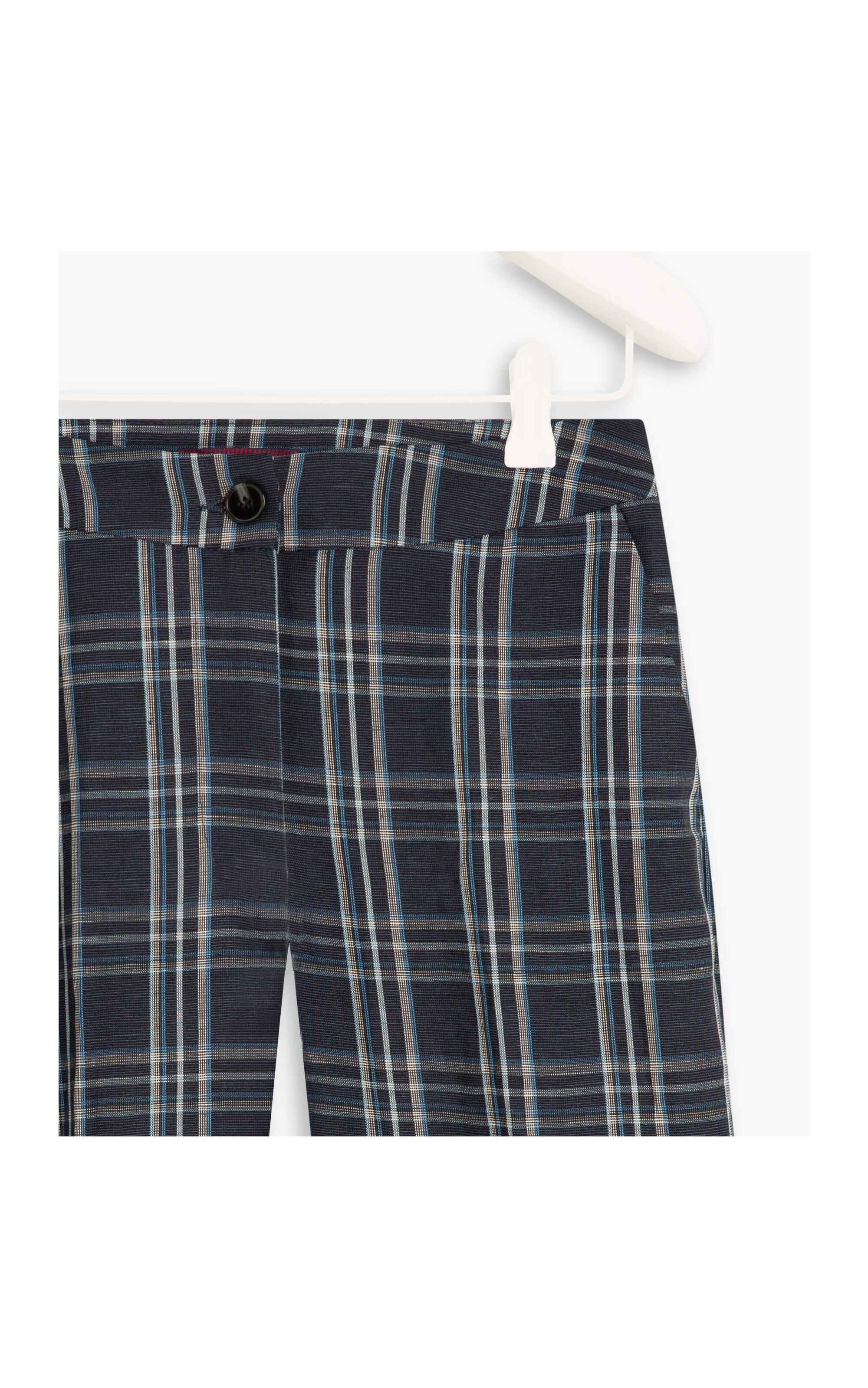 Calça Linho  New Barik Checks Dark Navy