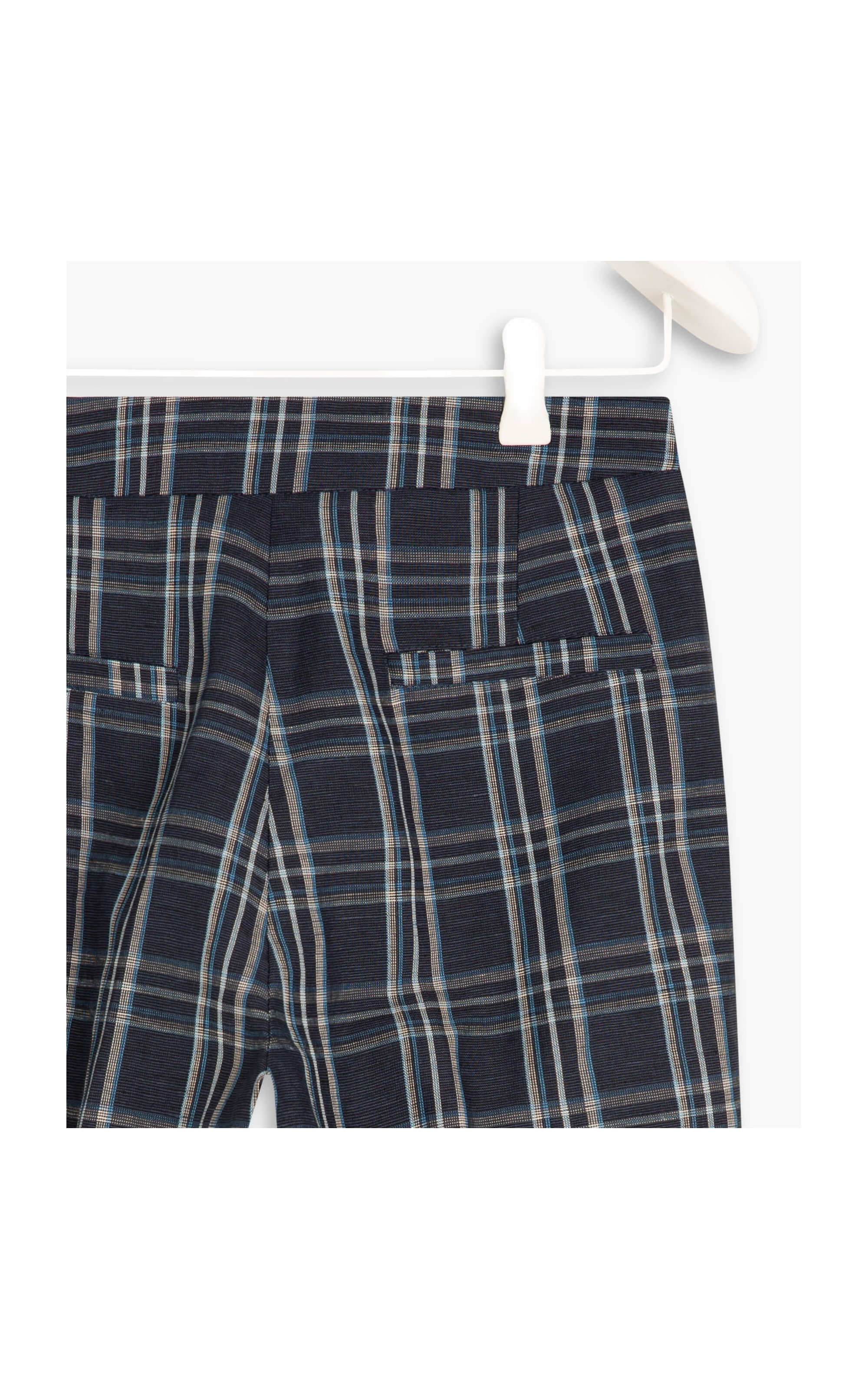 Calça Linho  New Barik Checks Dark Navy