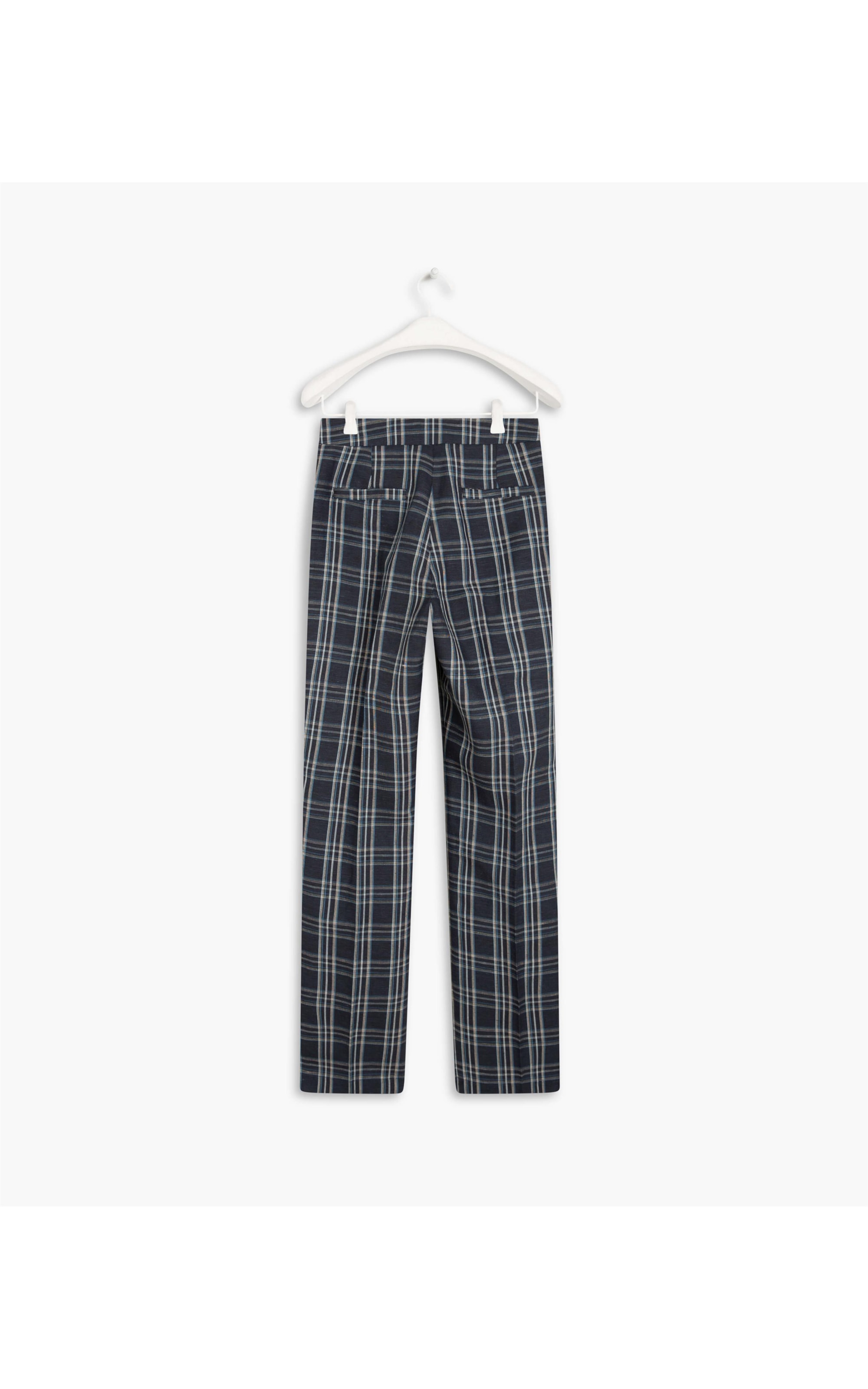 Calça Linho  New Barik Checks Dark Navy