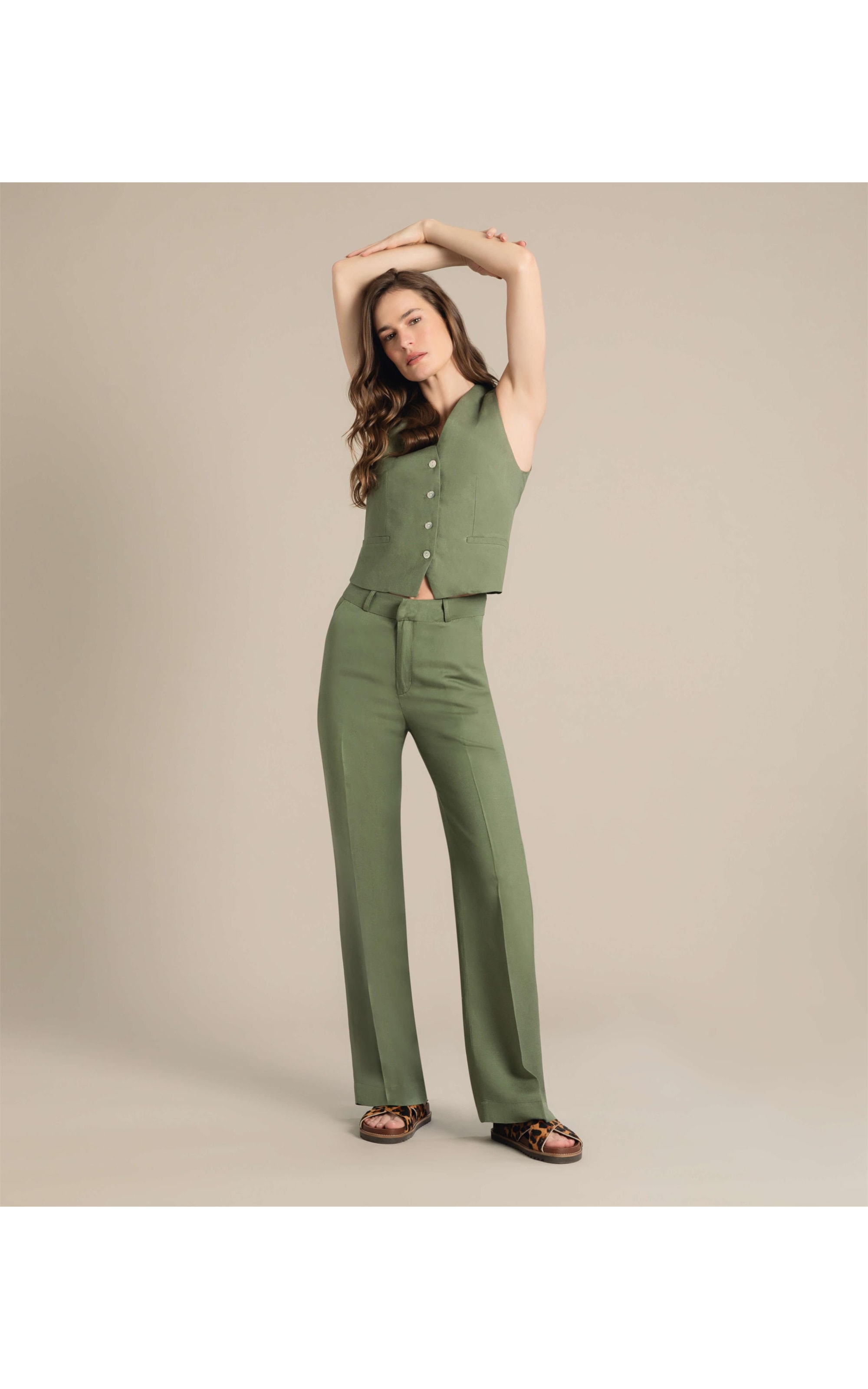 Calça Linho   New Barik Verde Militar