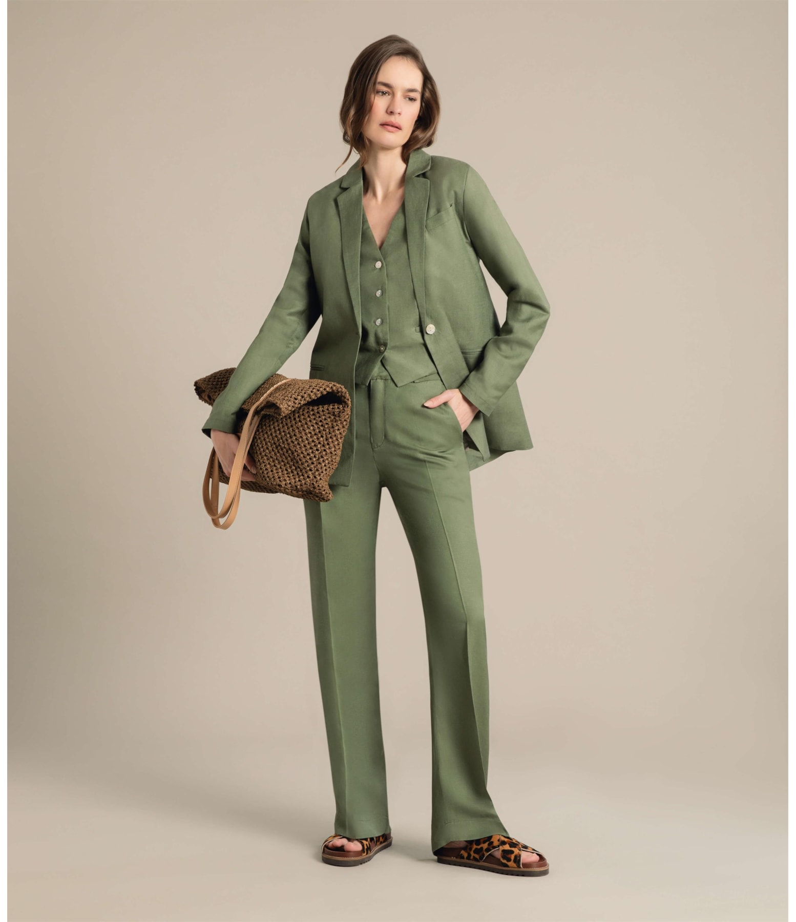 Calça Linho   New Barik Verde Militar