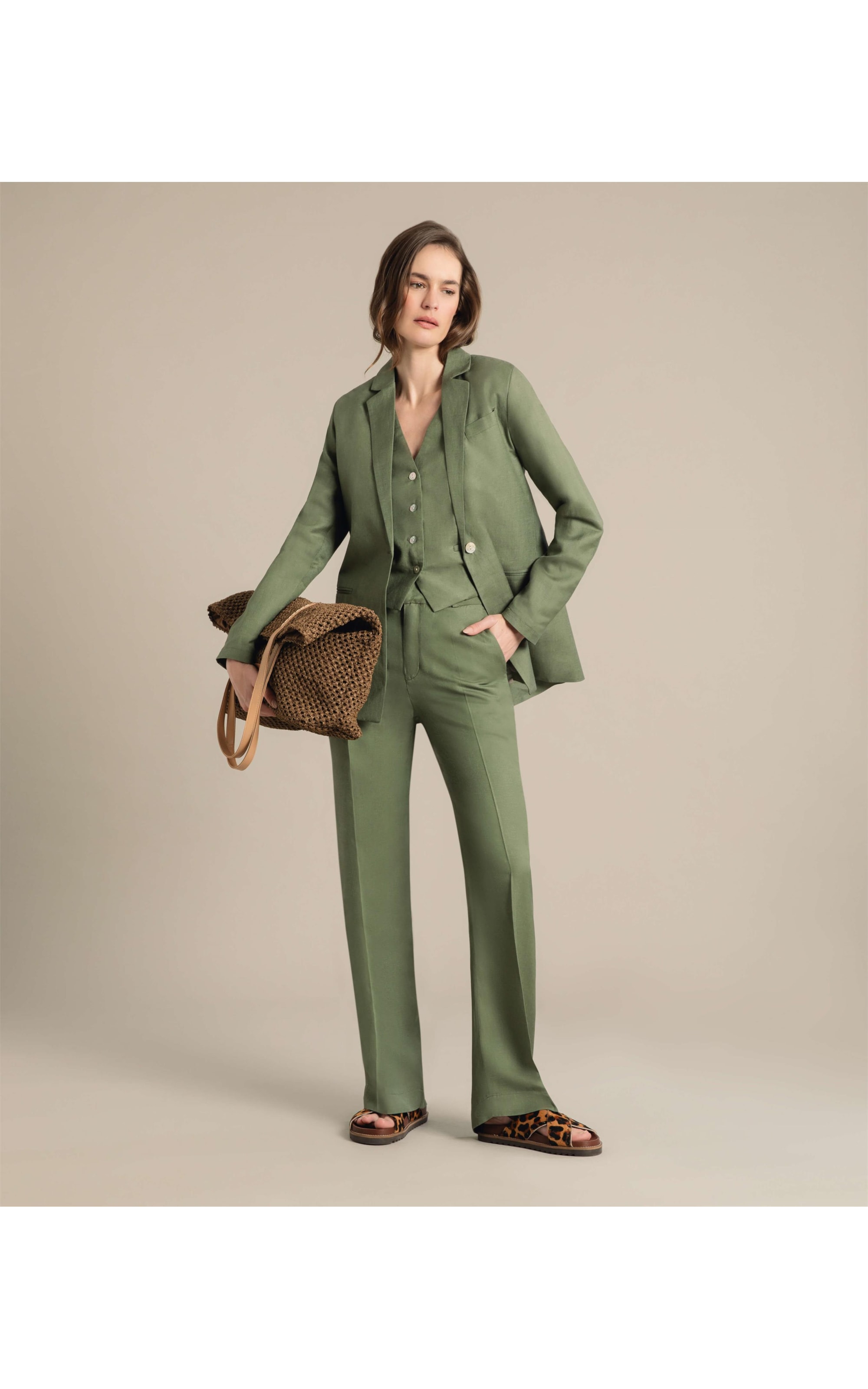 Calça Linho   New Barik Verde Militar