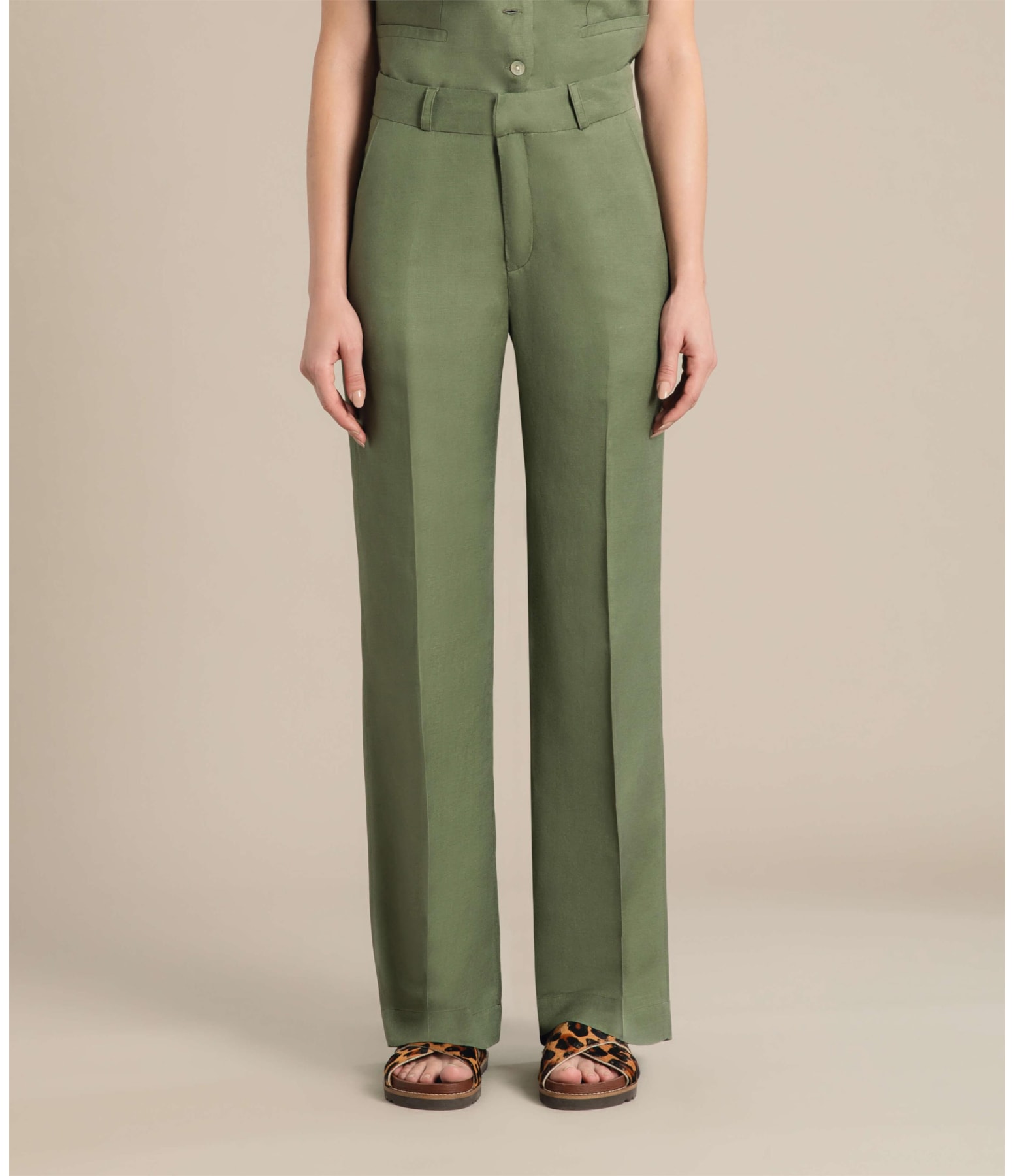 Calça Linho   New Barik Verde Militar