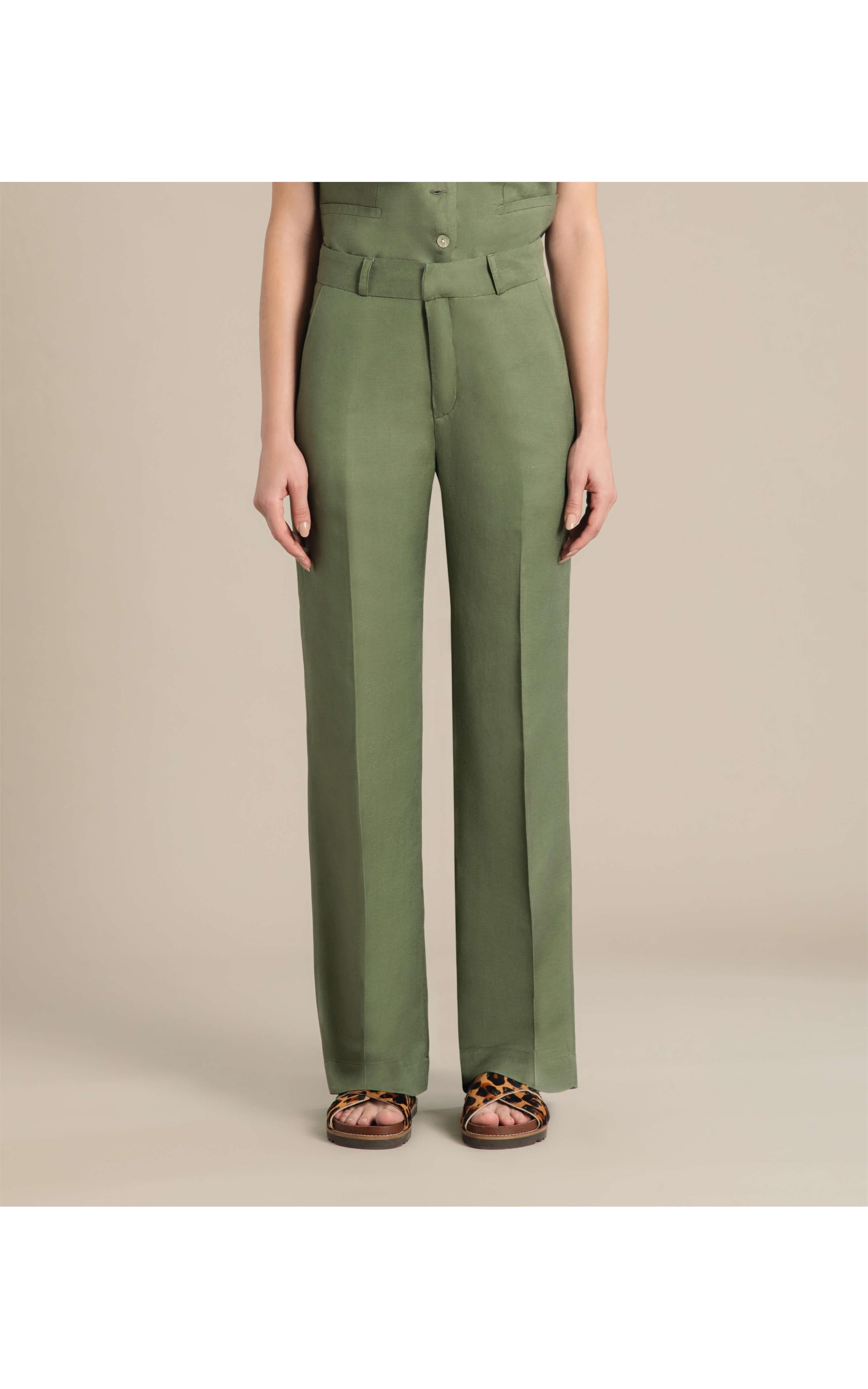 Calça Linho   New Barik Verde Militar
