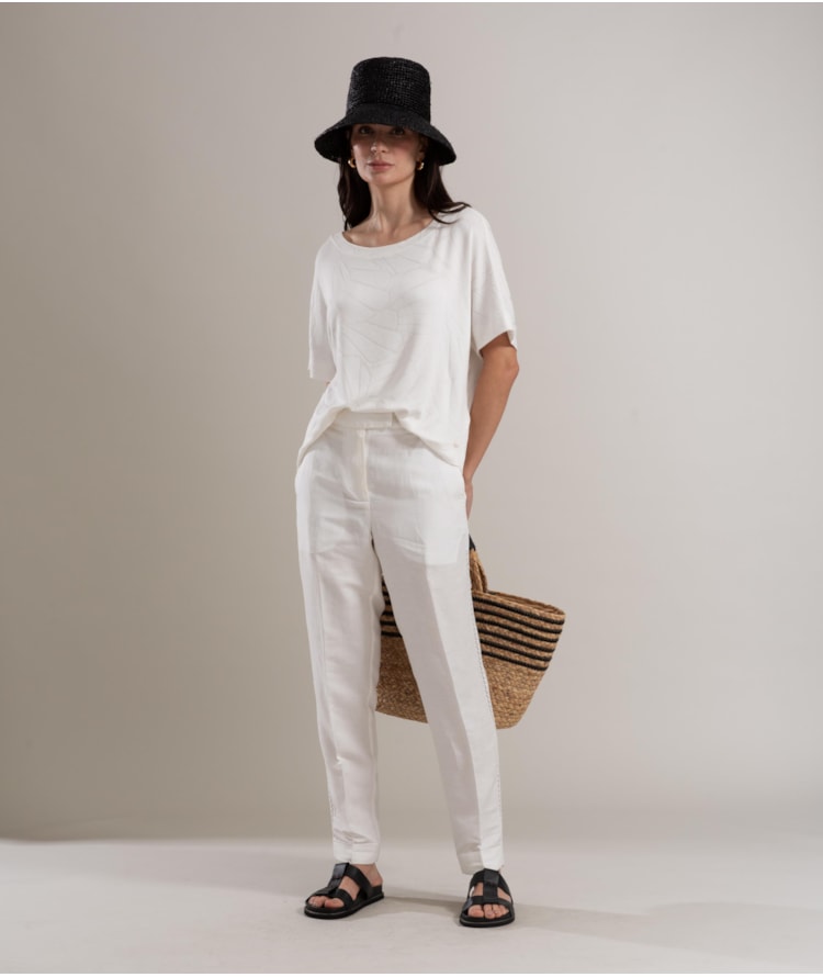 Calça Linho  Nicka Branco