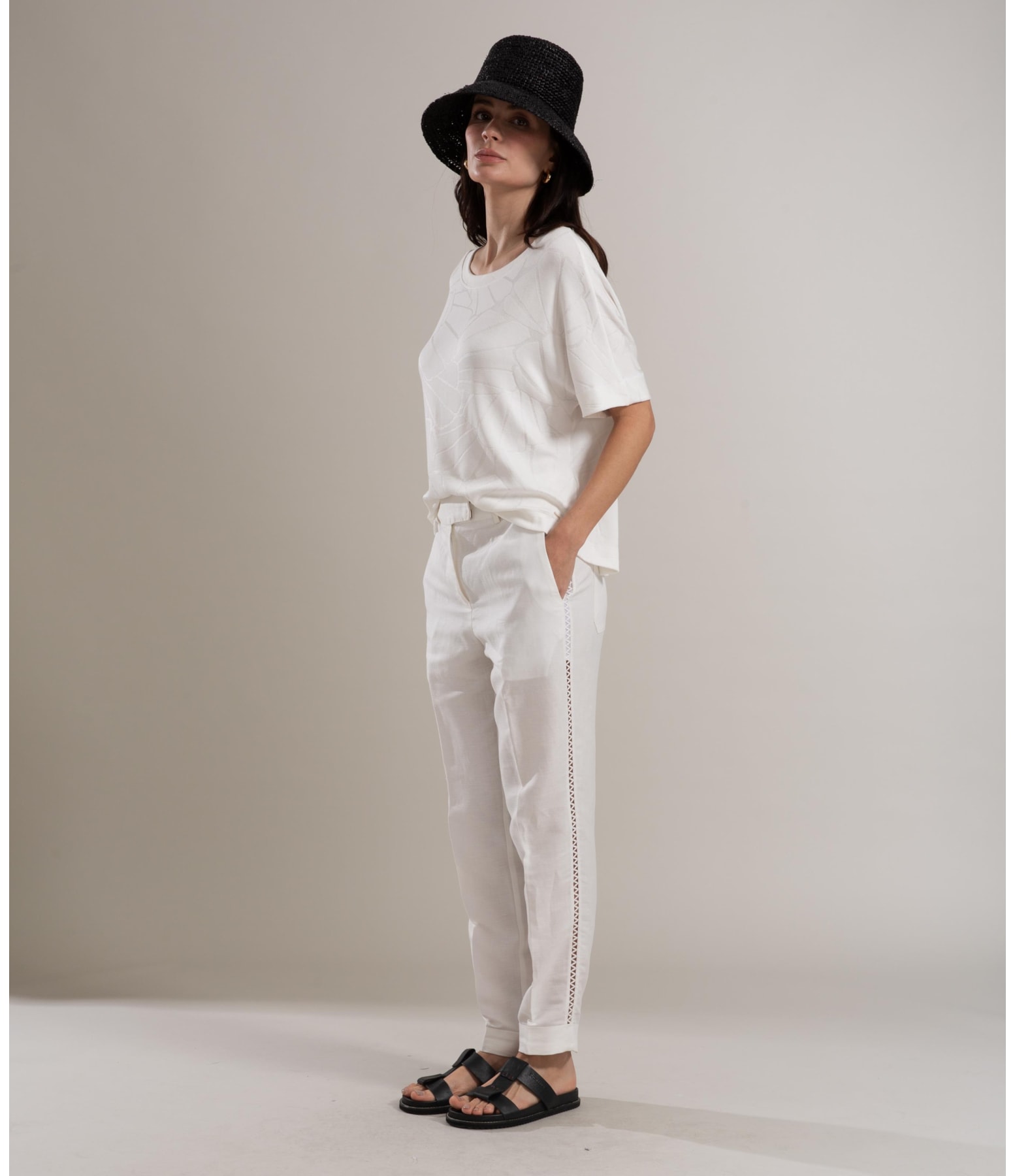 Calça Linho  Nicka Branco