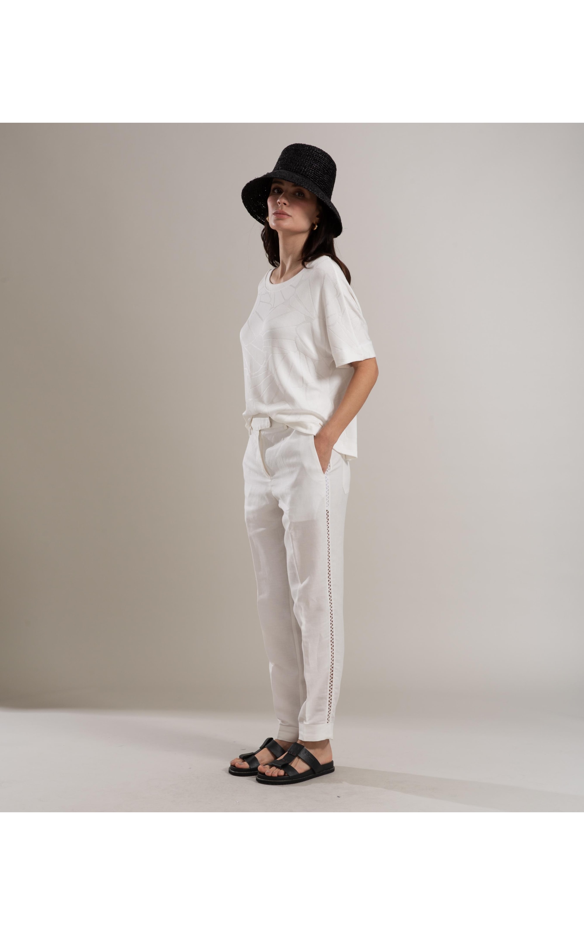 Calça Linho  Nicka Branco