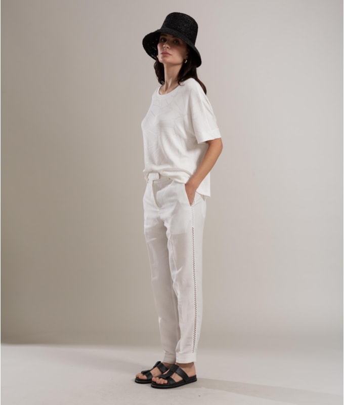 Calça Linho  Nicka Branco