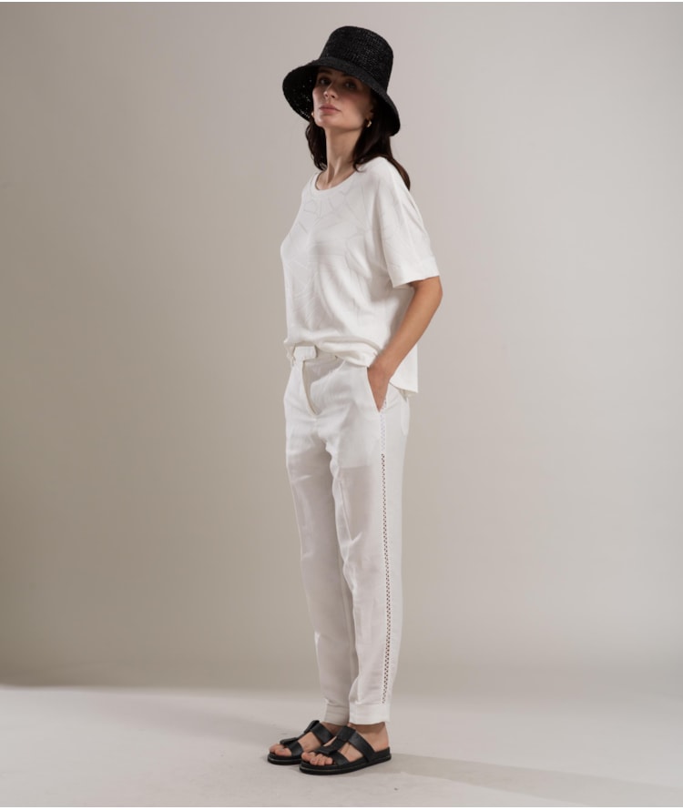 Calça Linho  Nicka Branco