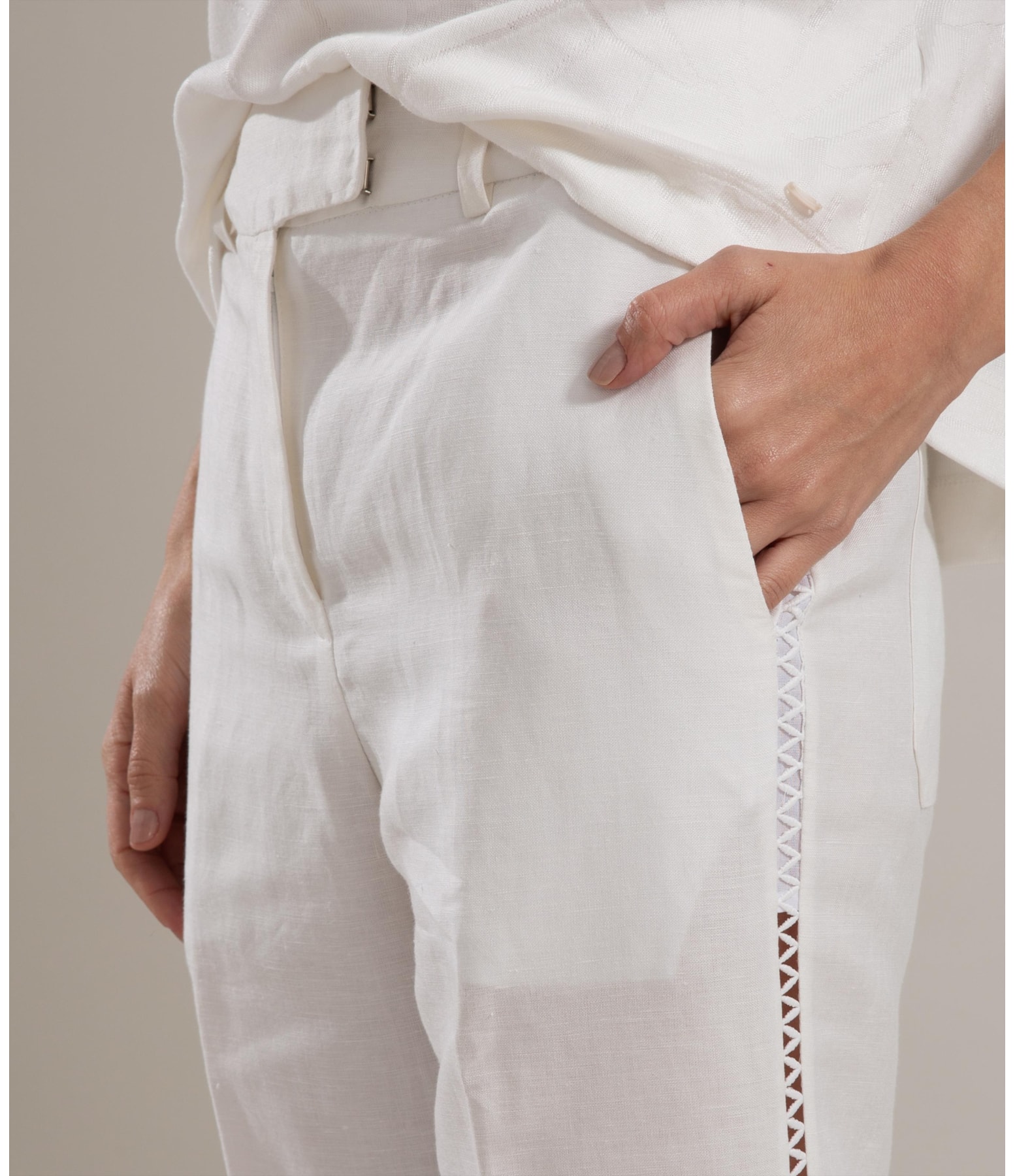 Calça Linho  Nicka Branco