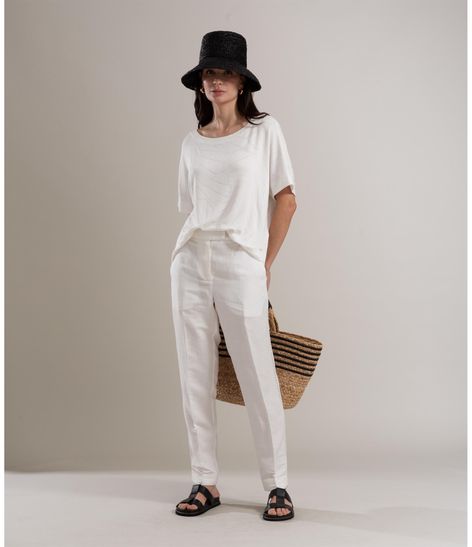 Calça Linho  Nicka Branco