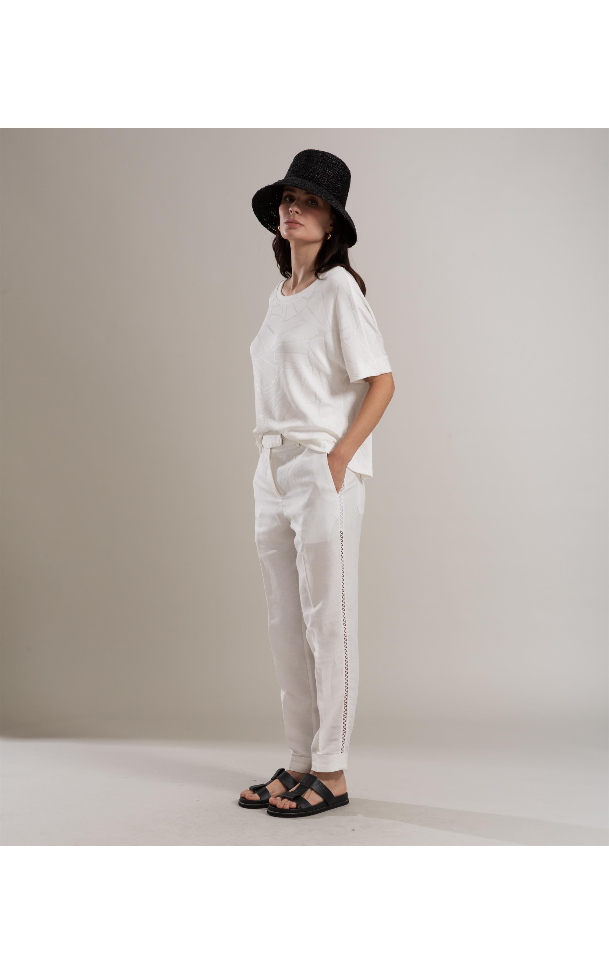 Calça Linho  Nicka Branco