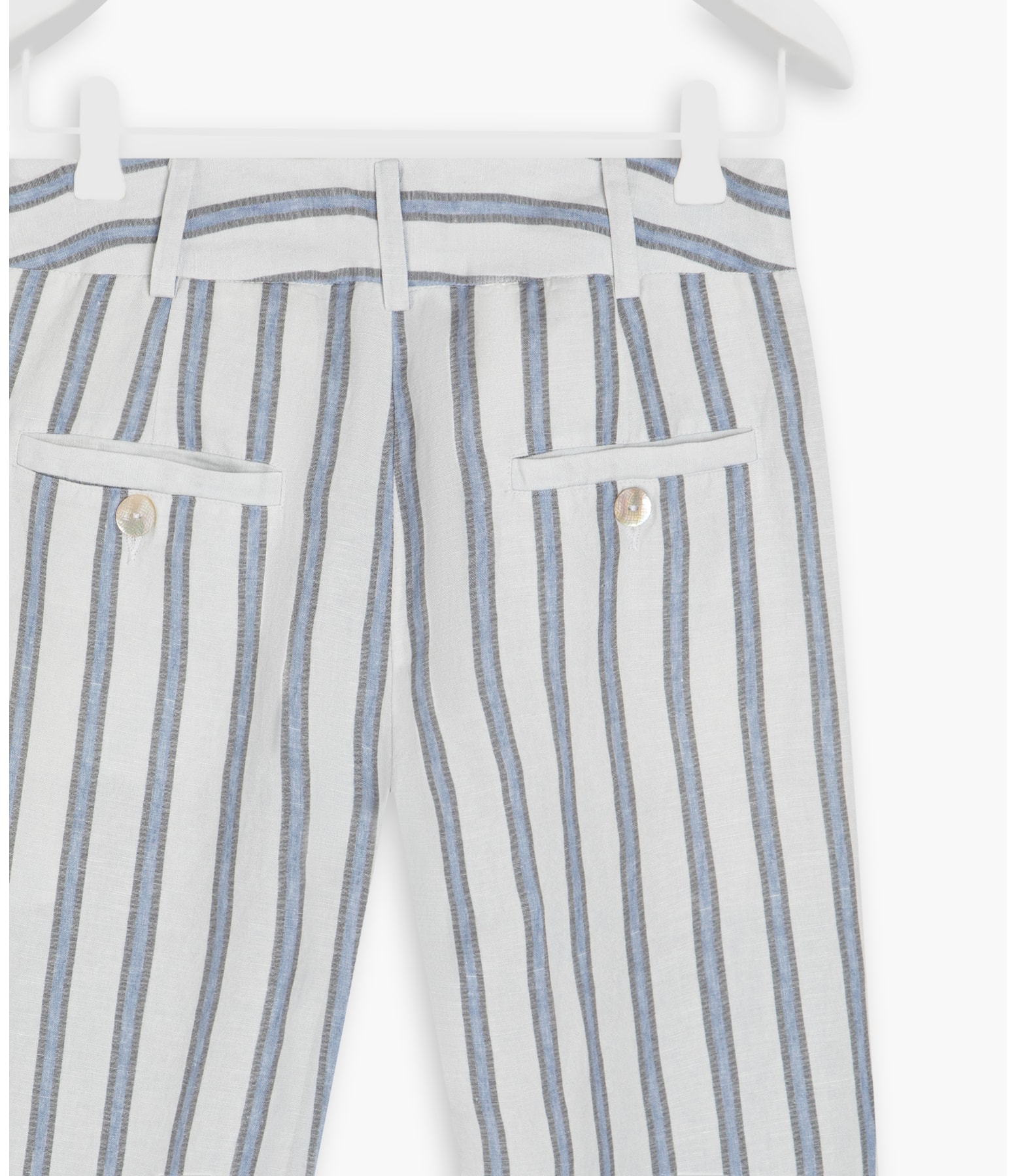 Calça Linho Nori  Striped Azul Chofer